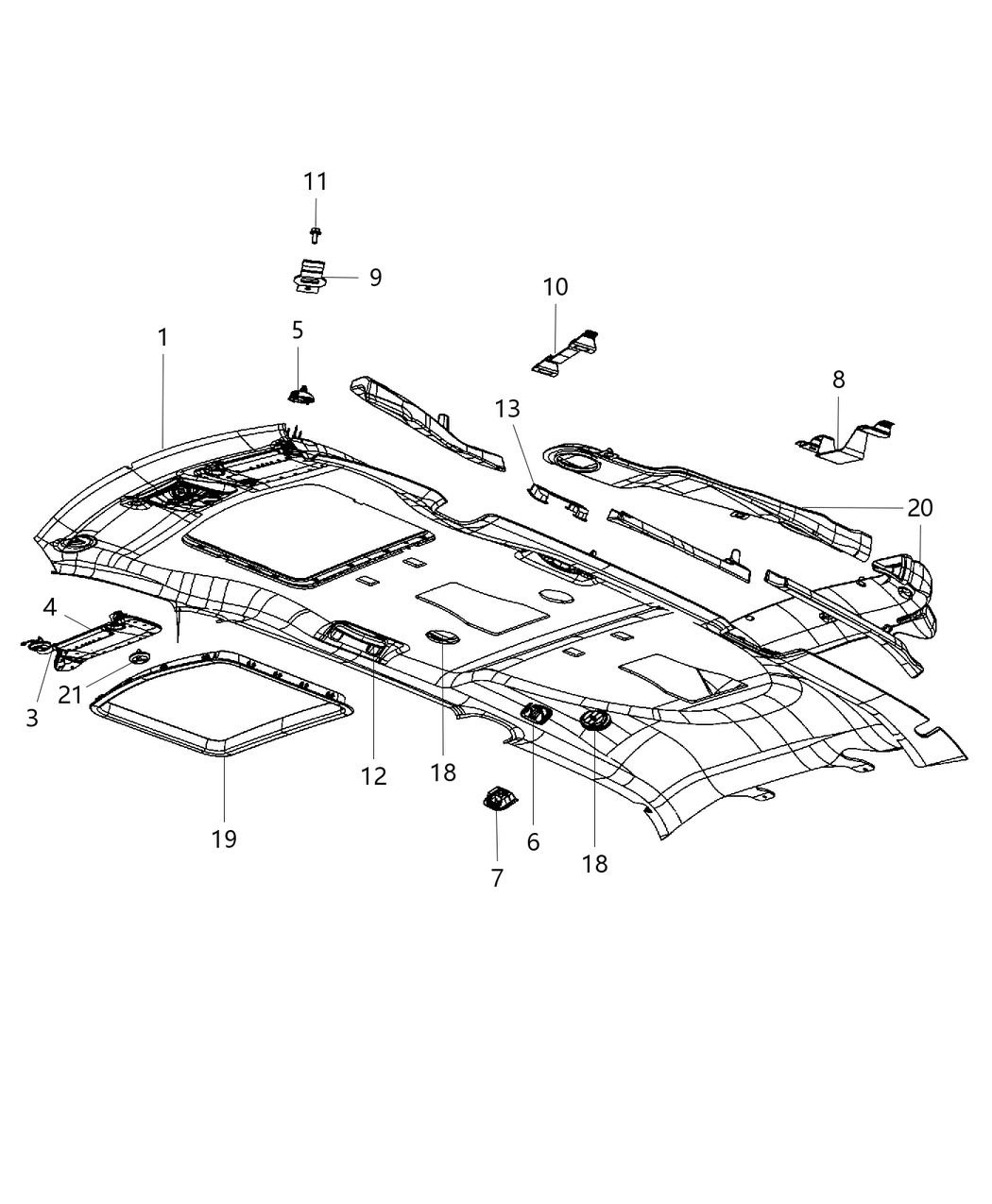 Mopar 68234012AA Bracket Overhead Console Mopar 68234012AA Bracket Overhead Console