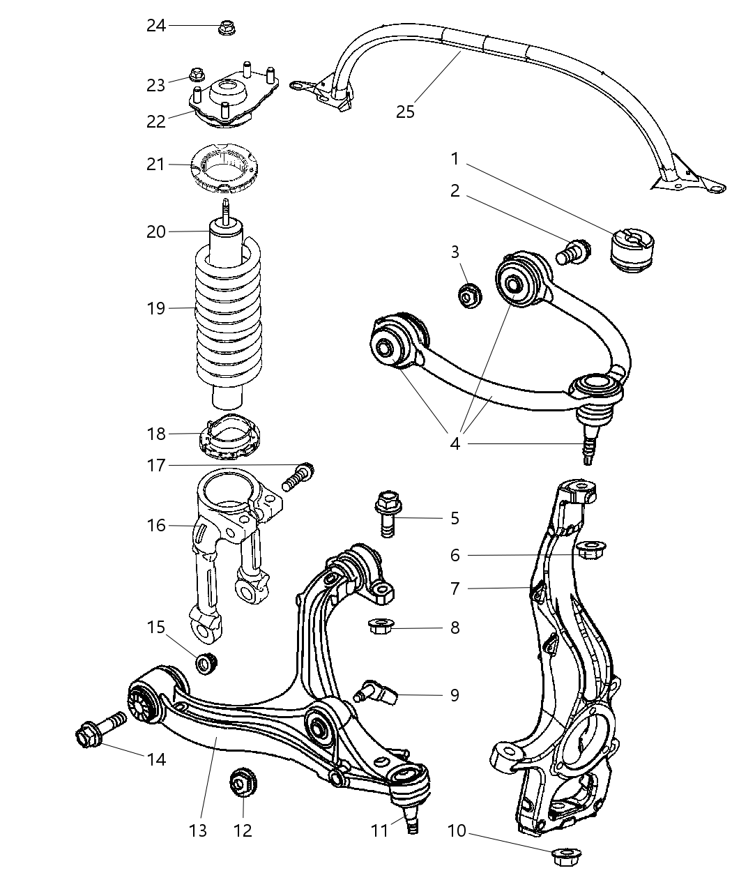 Mopar 2AMST019AA Shock Absorber Kit Suspension Front