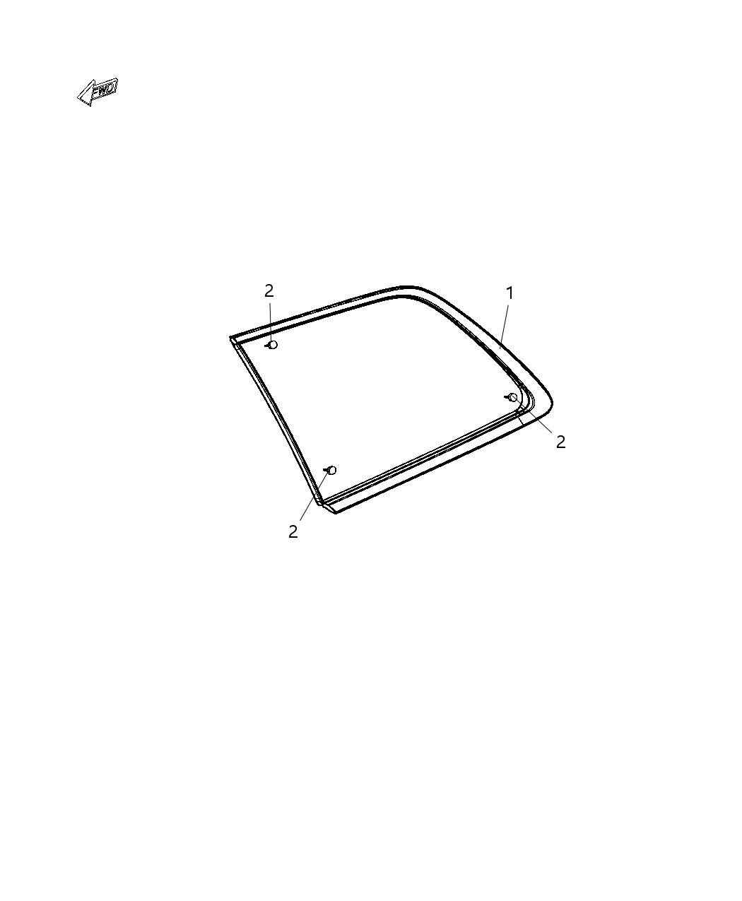 Mopar 68295548AA Glass Quarter Window With Seal