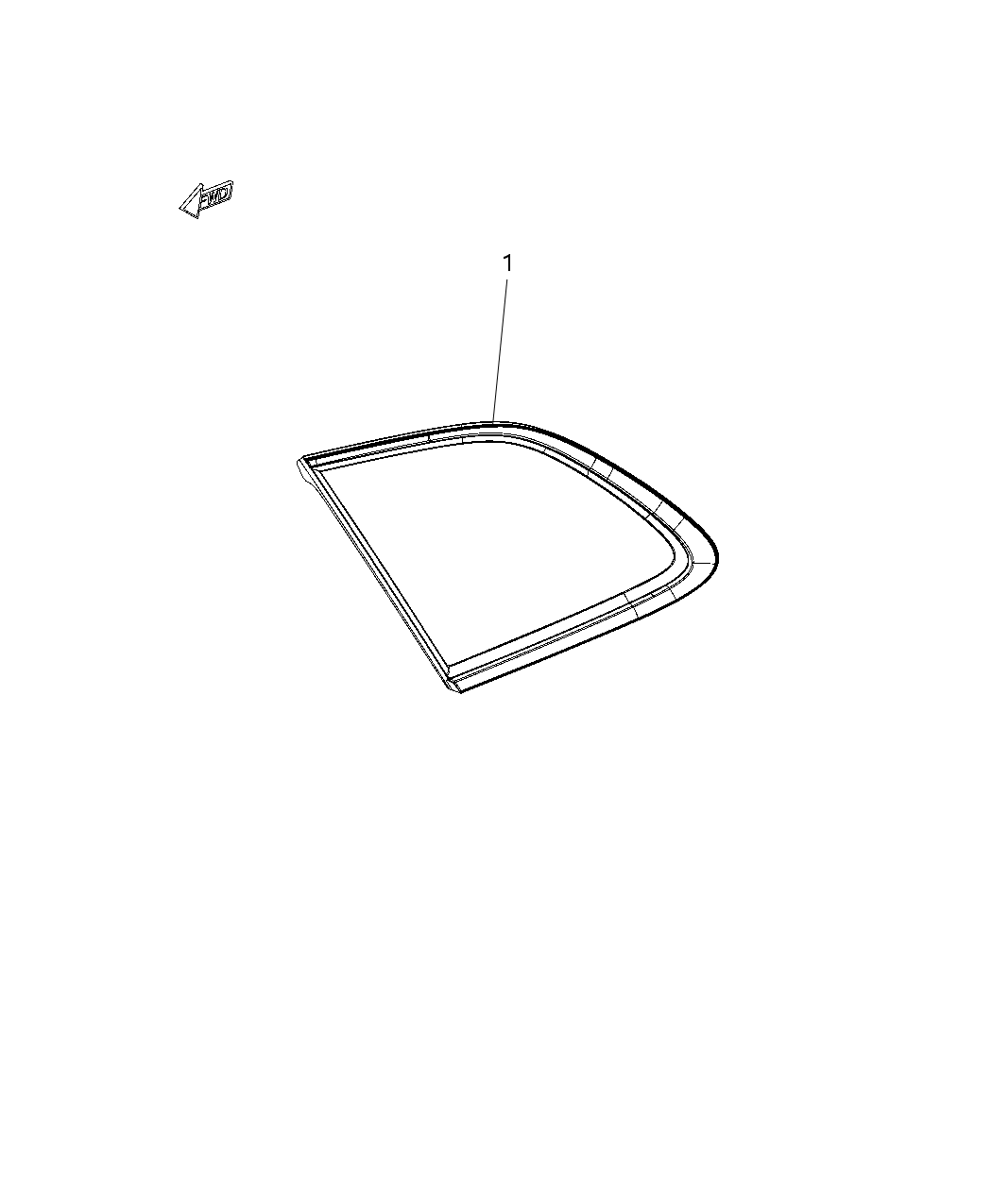 Mopar 68224815AA Glass Quarter Window 68224815AA Mopar Glass Quarter Window