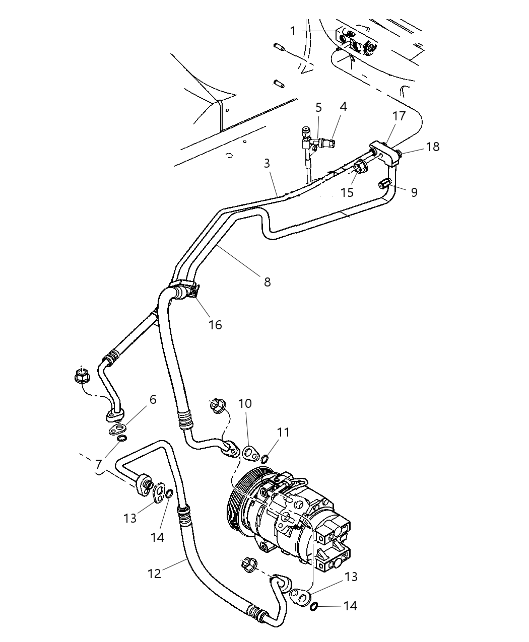 Mopar 4677683AC Line A/C Discharge