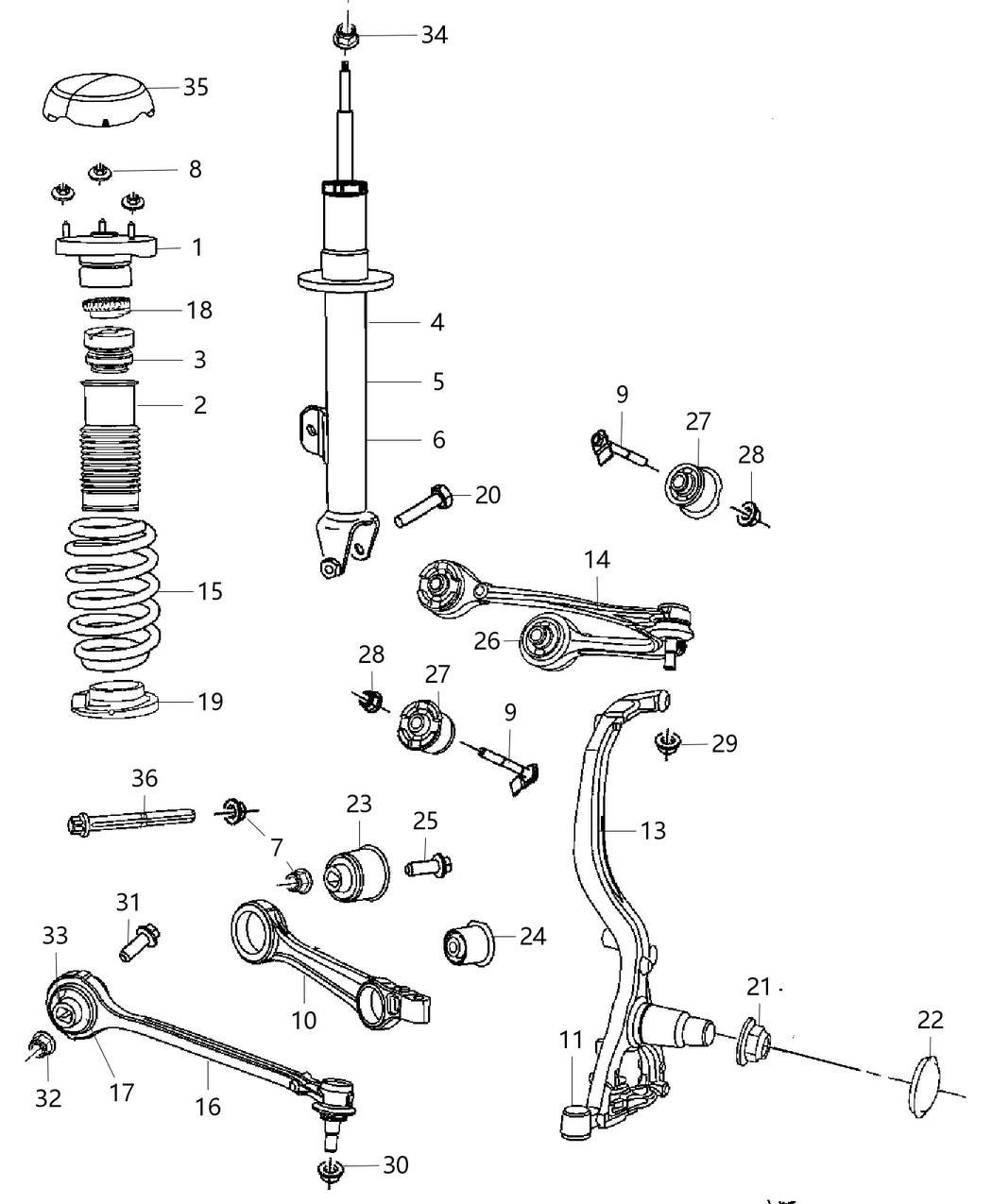 Mopar 5181350AB Shock Absorber Kit Suspension
