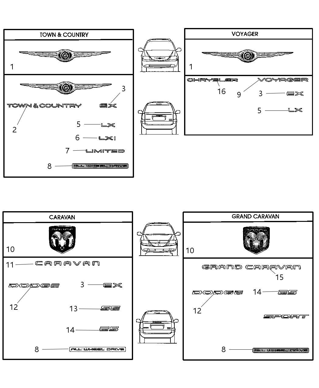 Mopar 4857564AB Nameplate Caravan