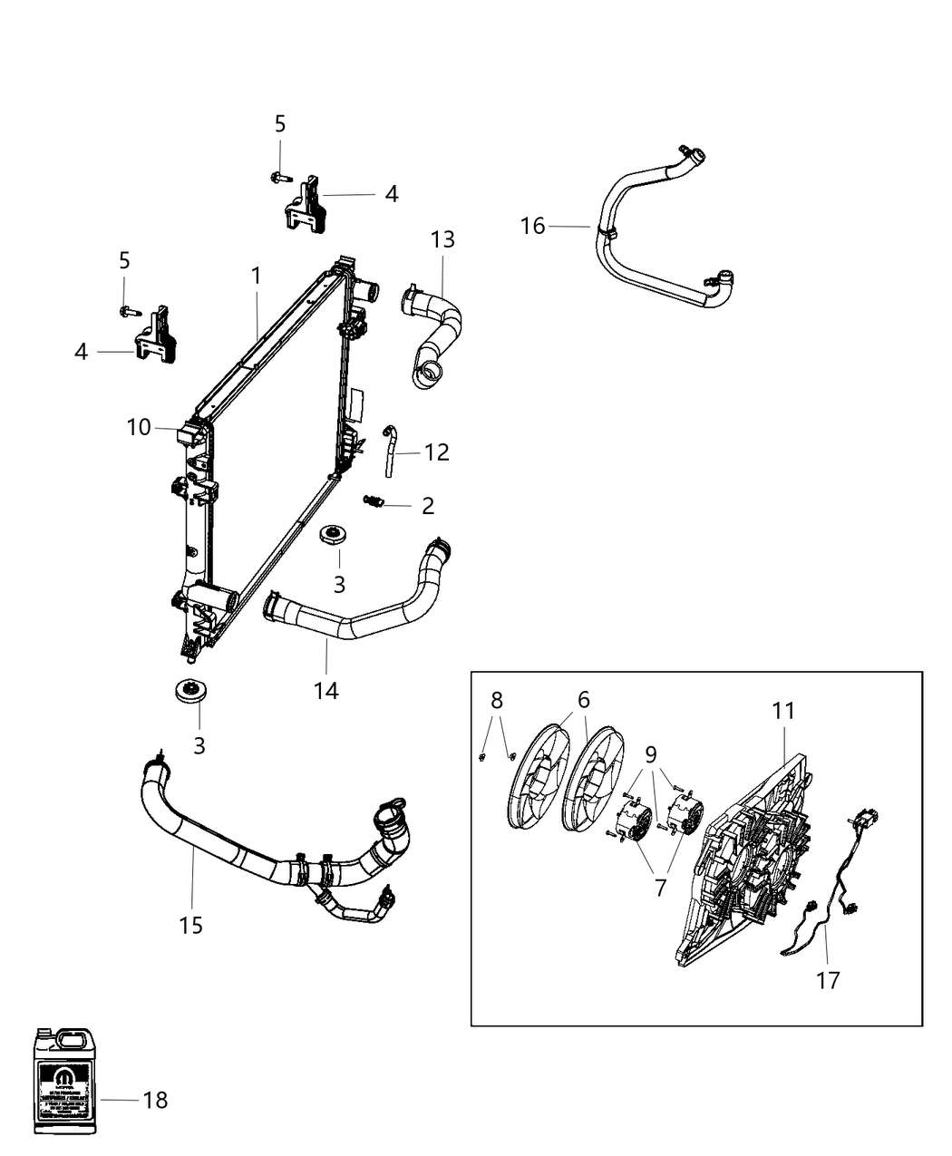 Mopar 5181877AF Hose Radiator Outlet