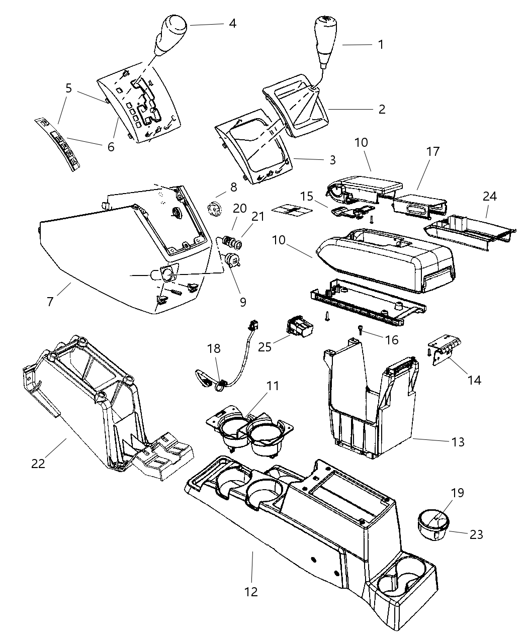 Mopar YD74BDAAB Housing Console YD74BDAAB Mopar Housing Console