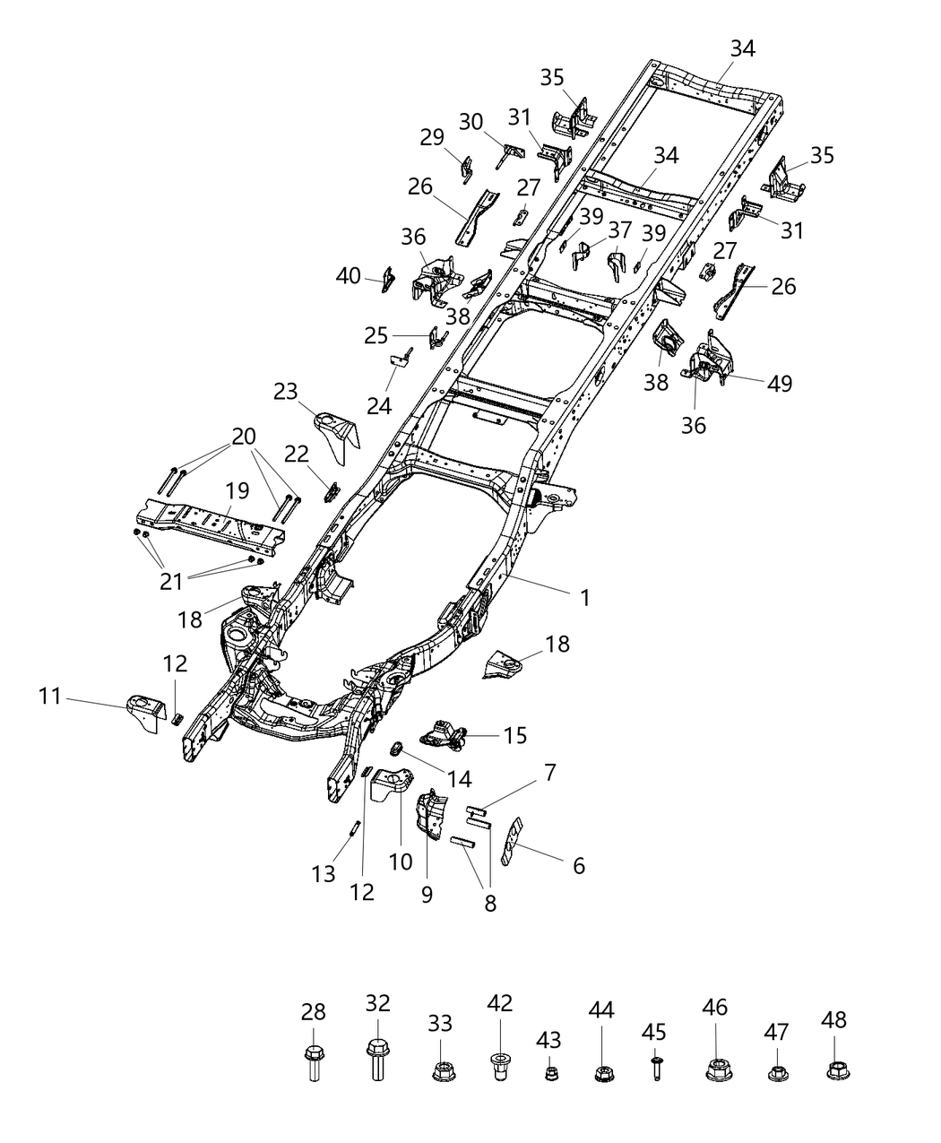 Mopar 68371522AA Frame Assembly Chassis