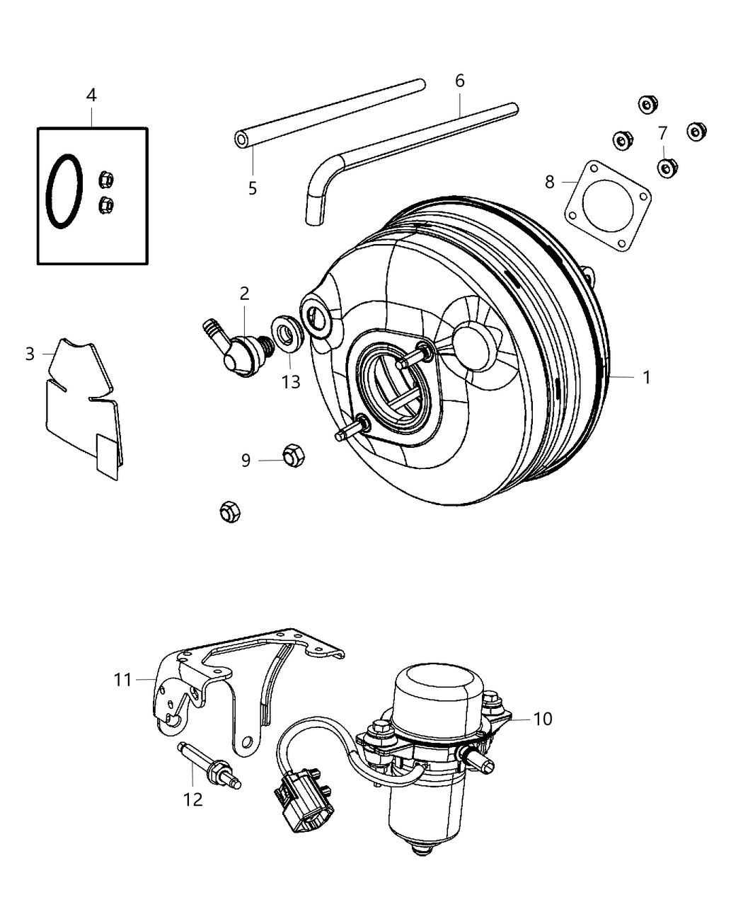 Mopar 4581592AB Hose Brake Booster Vacuum