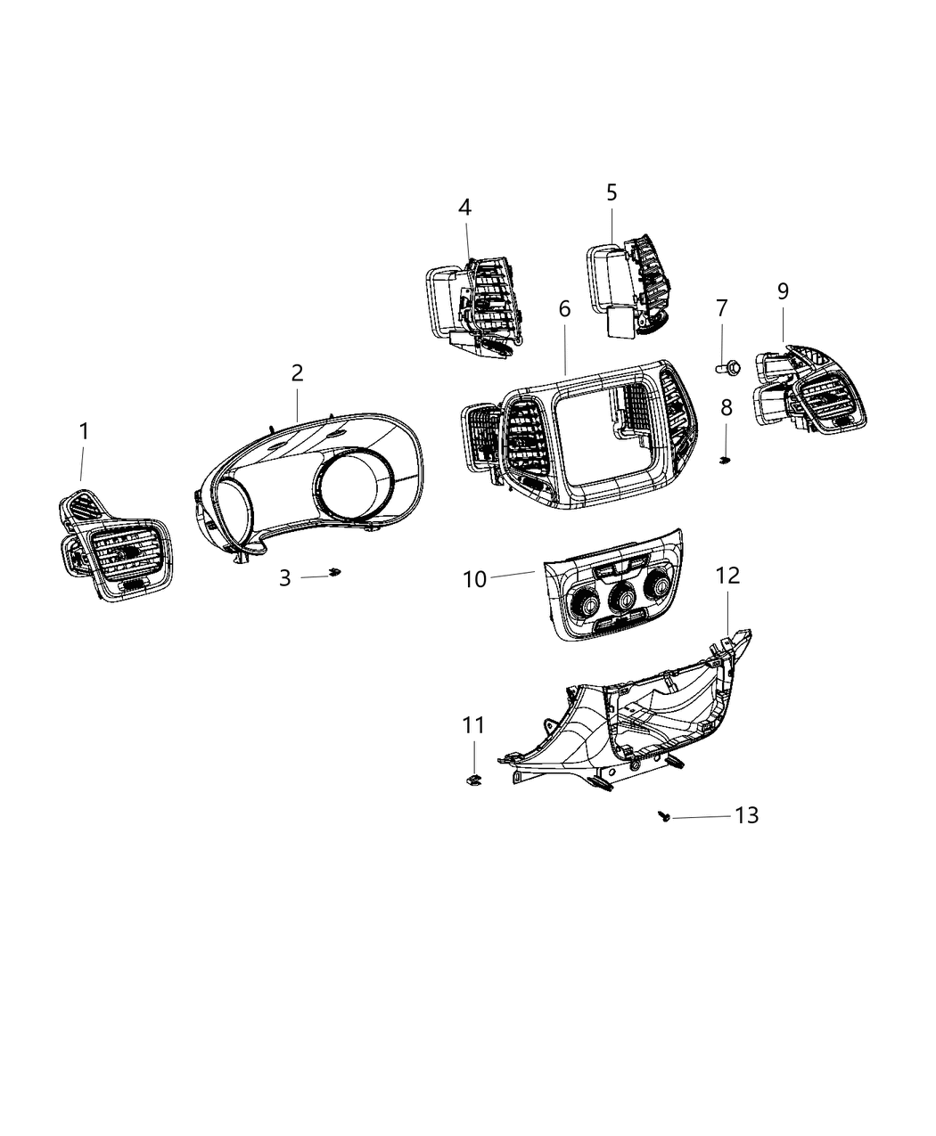 Mopar 5UT64SD5AC Outlet A/C & Heater Outboard Left 5UT64SD5AC Mopar Outlet A/C & Heater Outboard Left