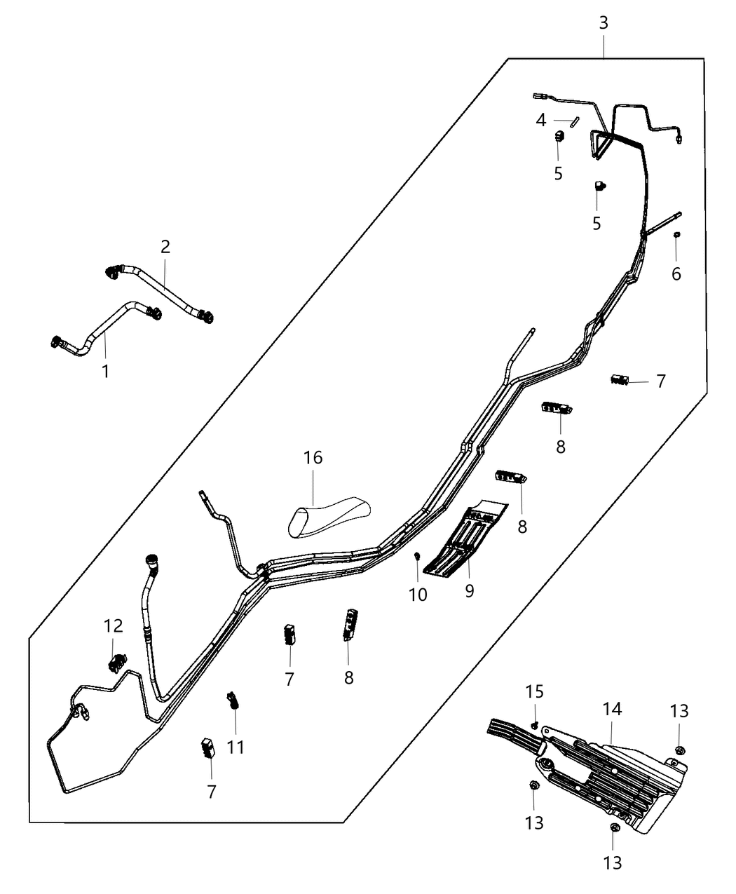 Mopar 68309786AA Shield Fuel And Brake Bundle