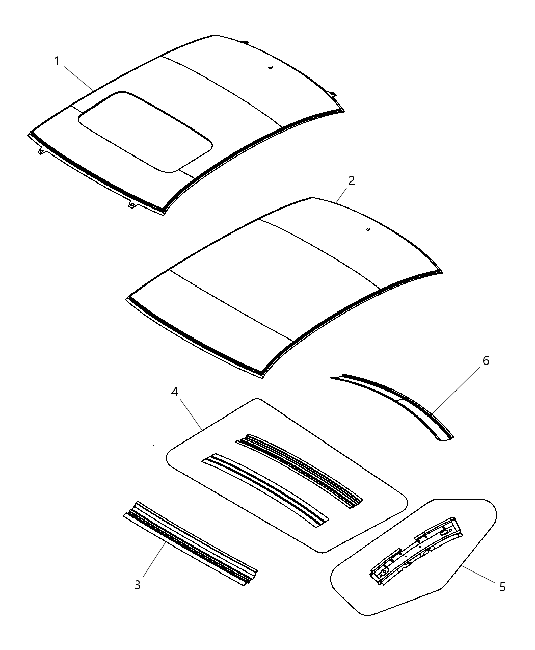 Mopar 5008792AF Panel Roof With Sunroof Opening