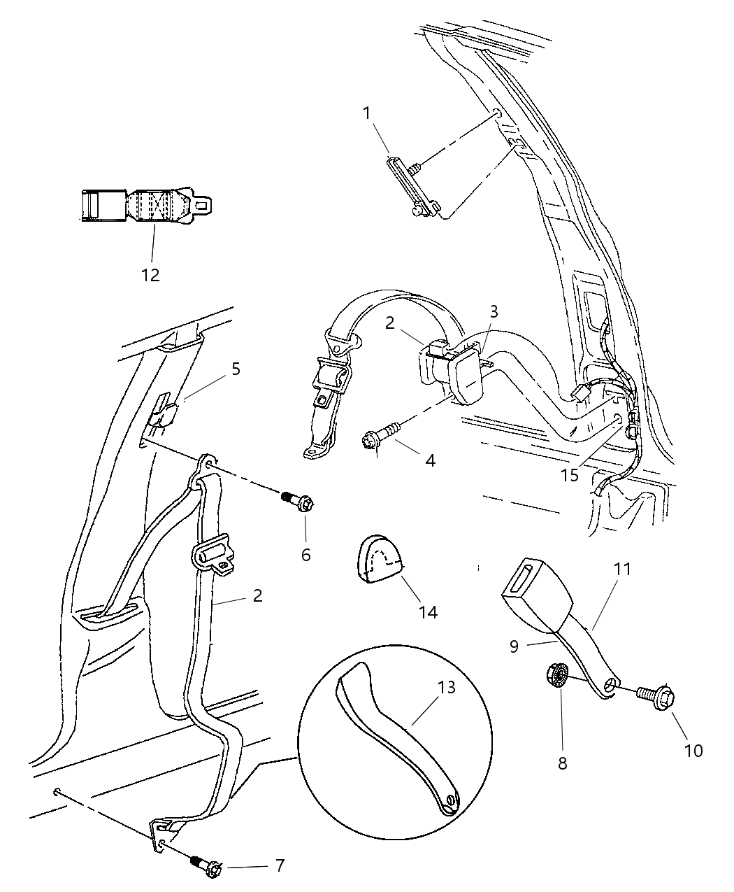 Mopar PM10LAZAB Seat Belt Front Outer PM10LAZAB Mopar Seat Belt Front Outer
