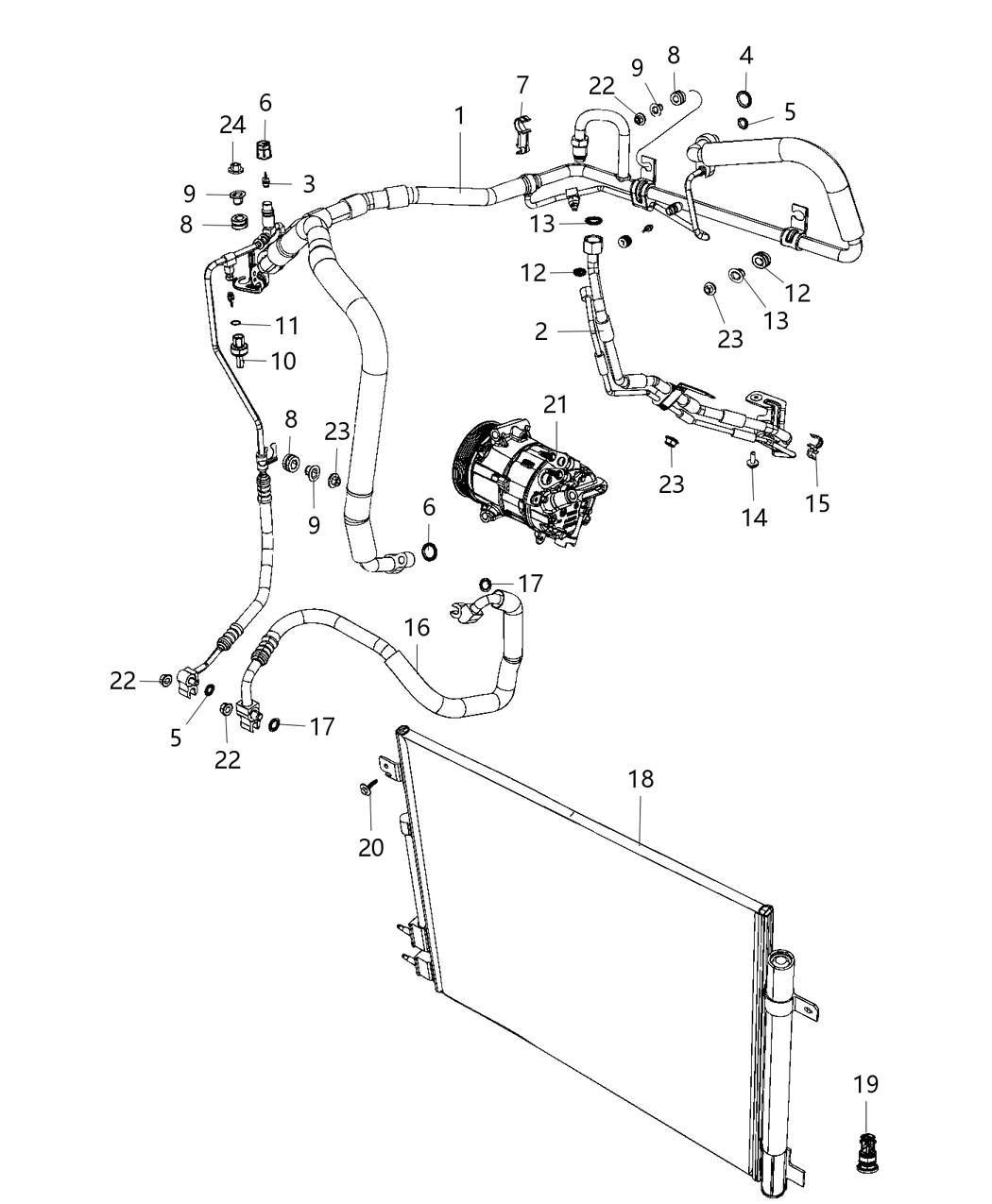 68385081AA Mopar Cap A/C Charge Valve