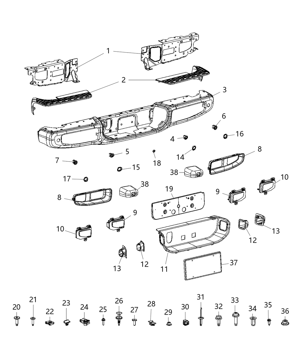 Mopar 68432107AA Nut Box Nut M4 Fog Lamp To Gawr Bracket