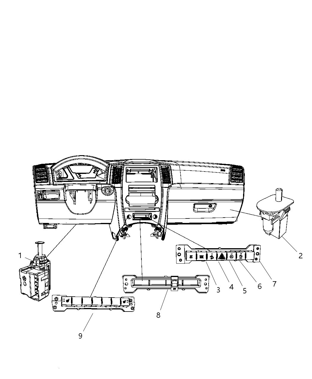 Mopar 4602847AF Switch 3 Gang 4602847AF Mopar Switch 3 Gang