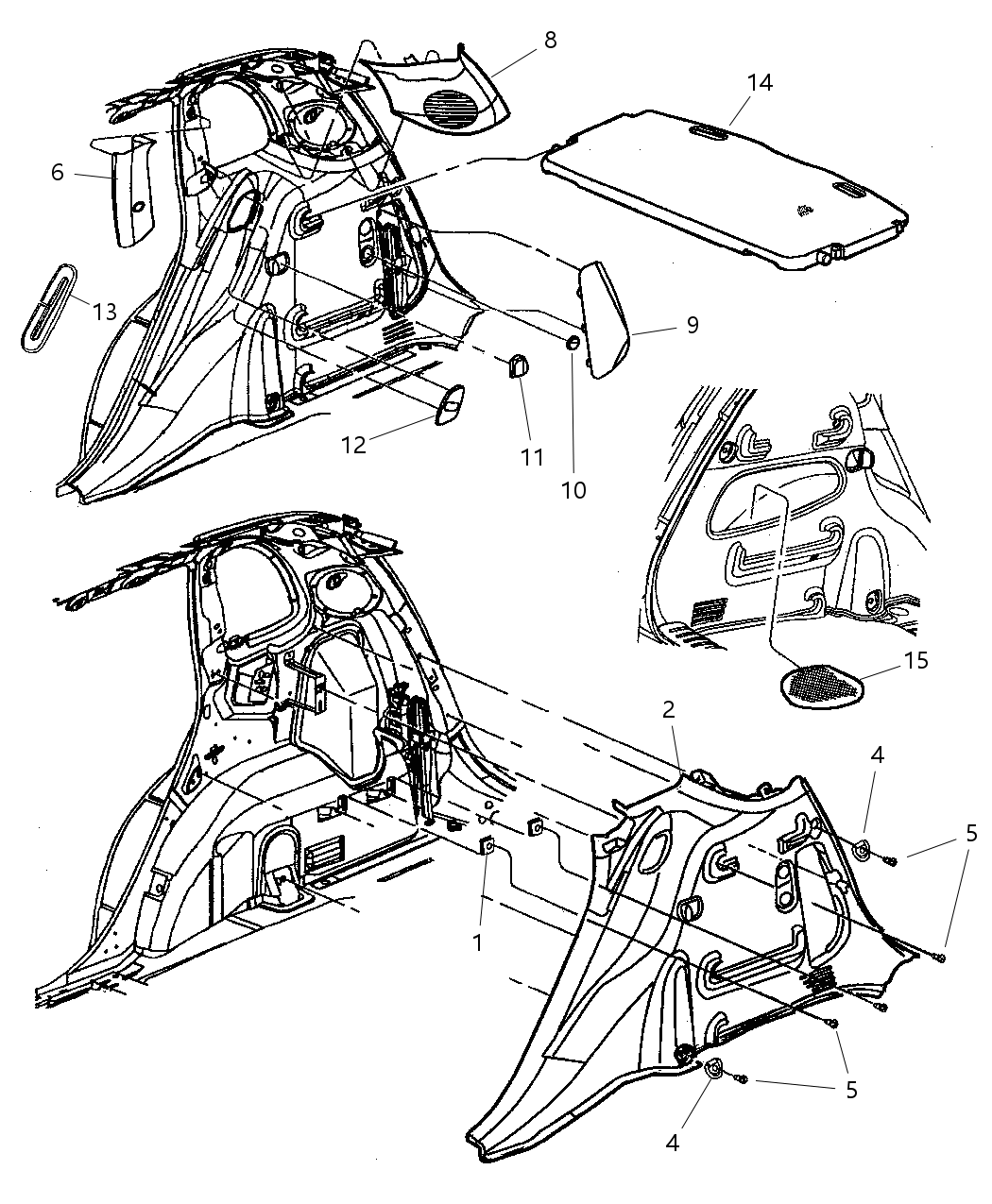 Mopar RJ75WL8AD Panel Quarter Trim