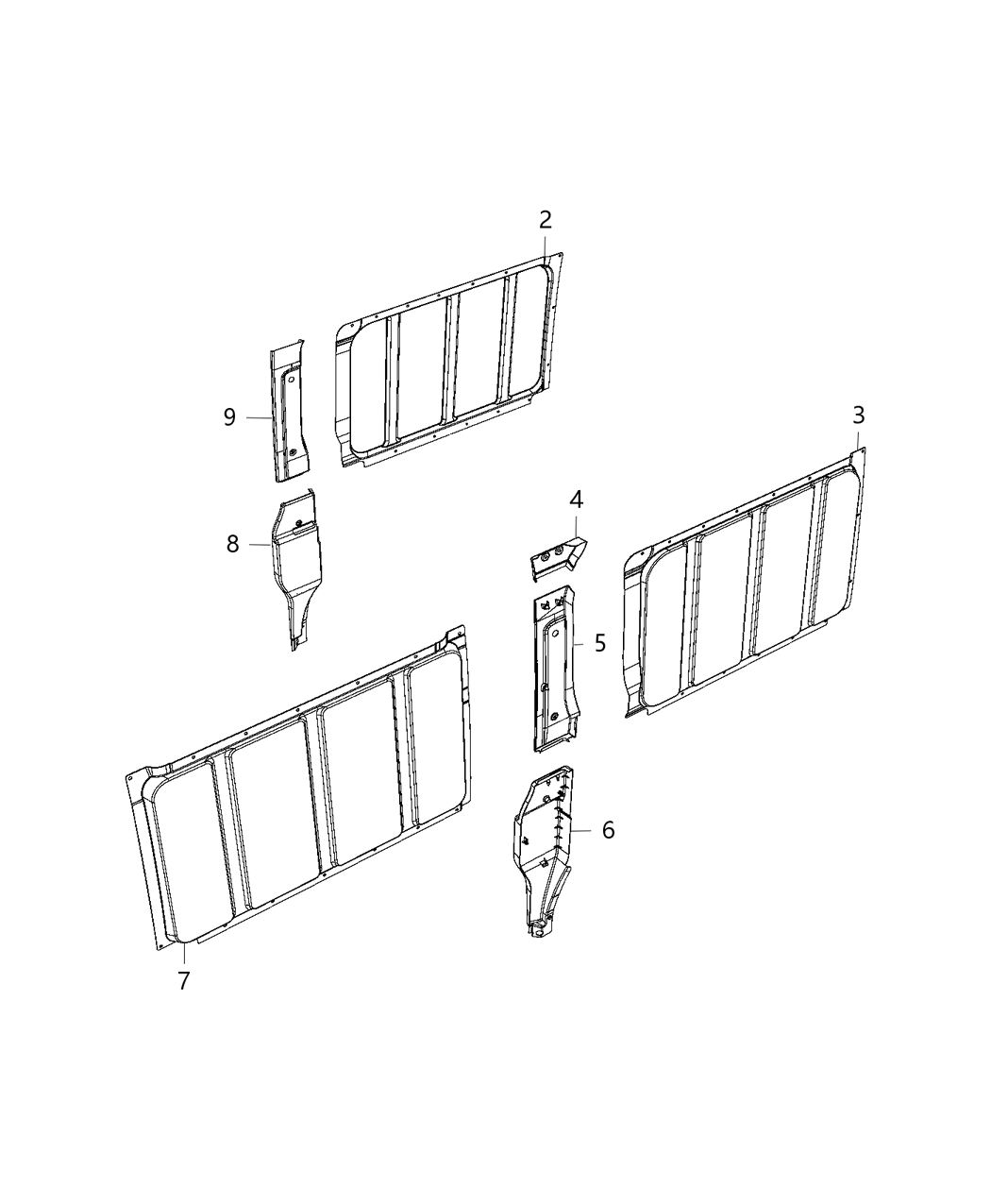 Mopar 5RN95LXEAA Panel Side Trim 5RN95LXEAA Mopar Panel Side Trim