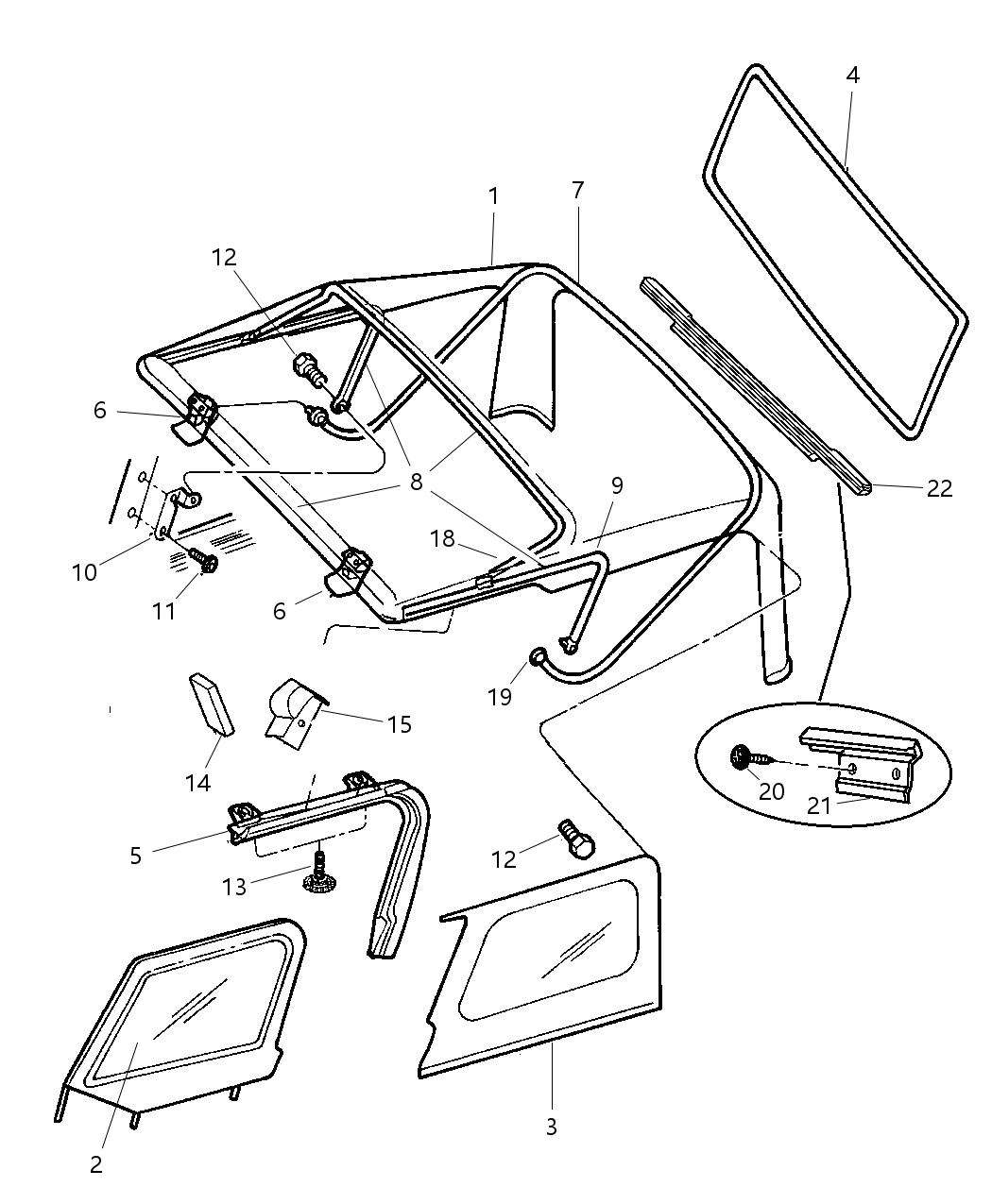 Mopar 5161643AB Bow Folding Top Number 1 5161643AB Mopar Bow Folding Top Number 1