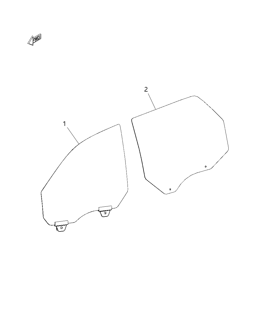 Mopar 68084822AC Glass Rear Door, Passenger Side 68084822AC Mopar Glass Rear Door, Passenger Side
