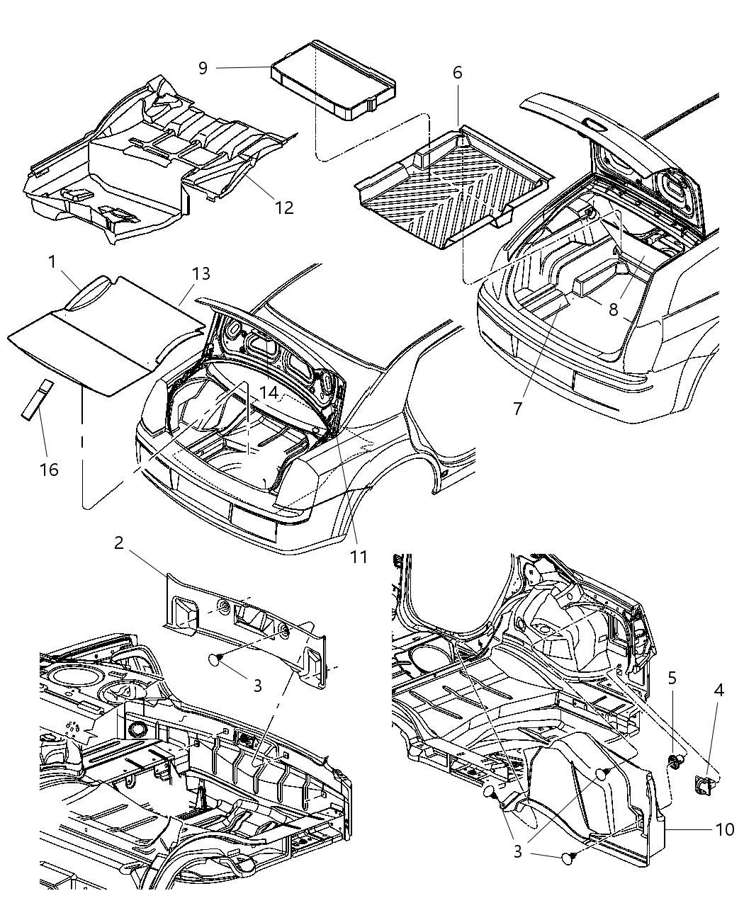 Mopar 4628935AC Carpet Luggage Compartment