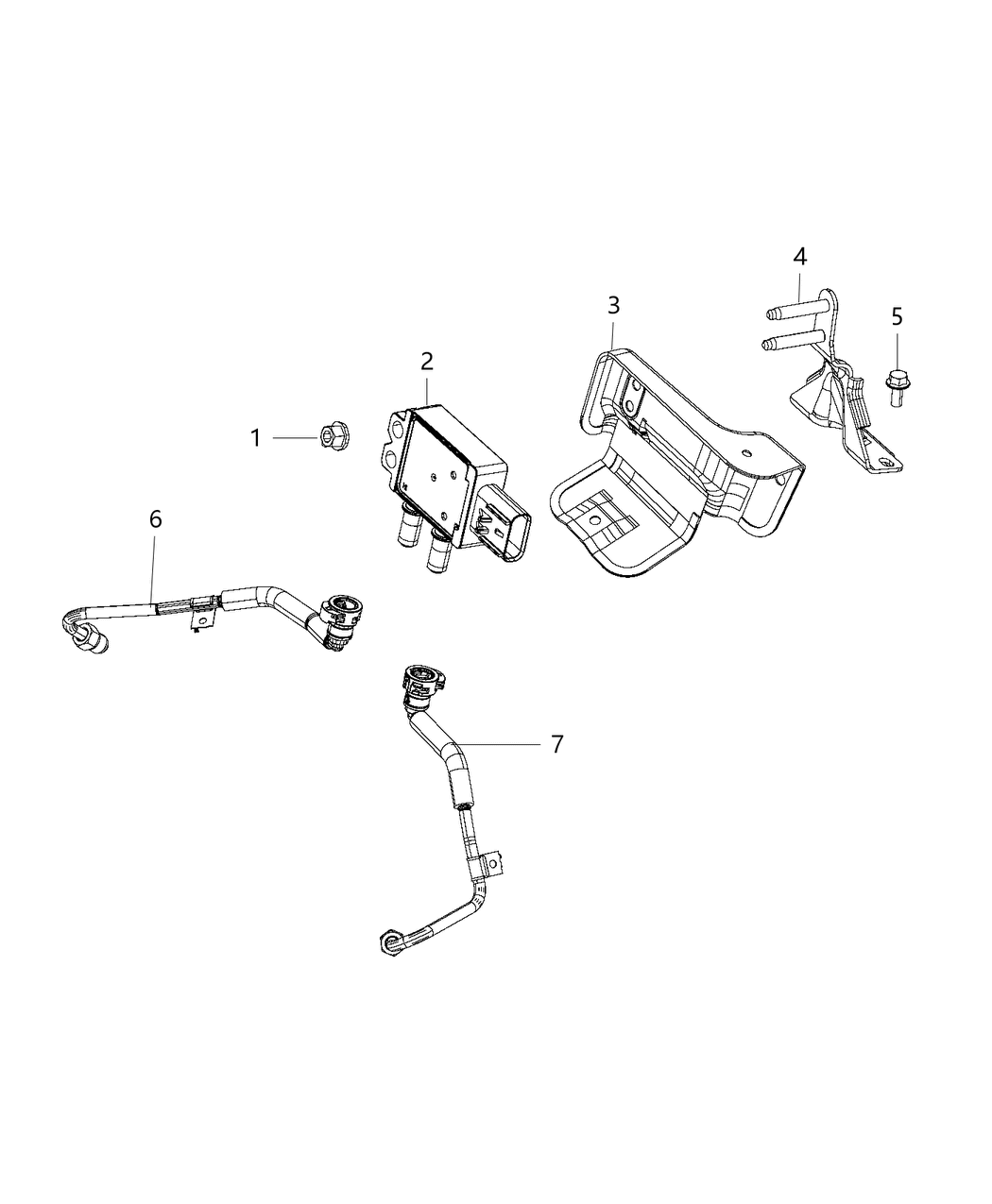 Mopar 68084492AE Tube Assembly Pressure Diesel Upstream, Front