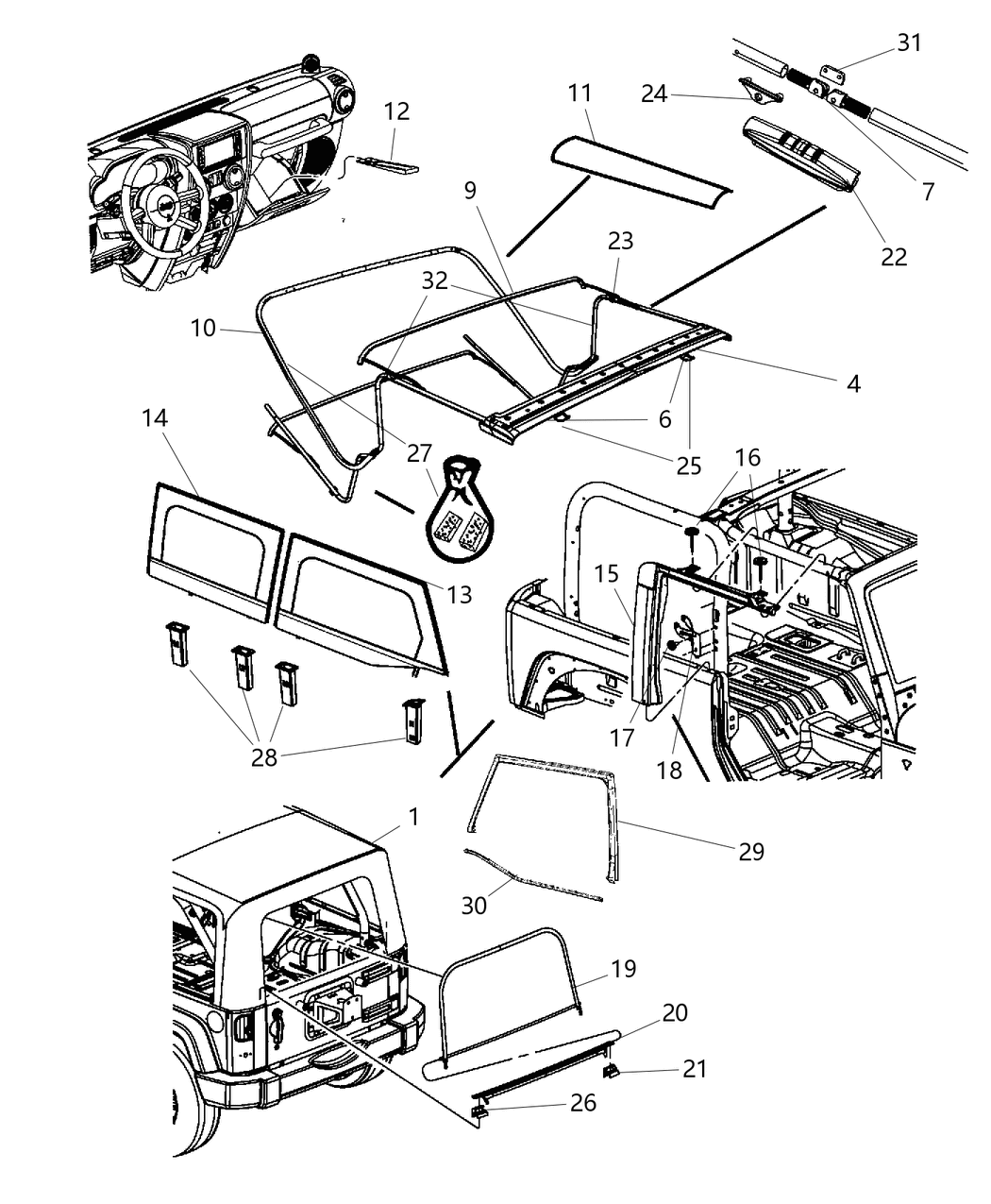 Mopar 68193499AA Cover Folding Top Cable Pocket 68193499AA Mopar Cover Folding Top Cable Pocket