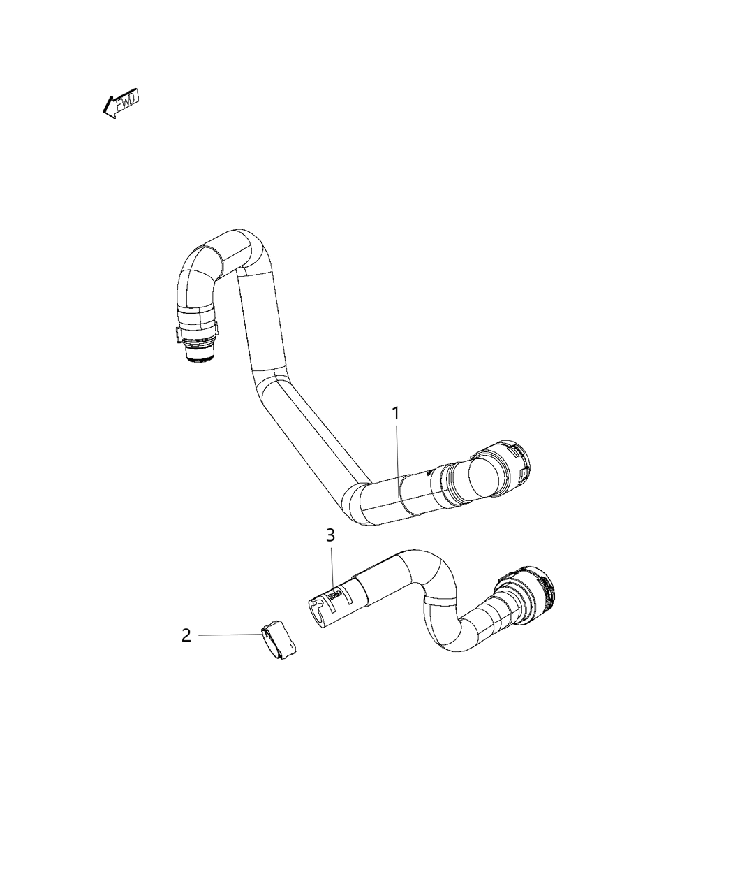 Mopar 68359143AC Hose Heater Return 68359143AC Mopar Hose Heater Return