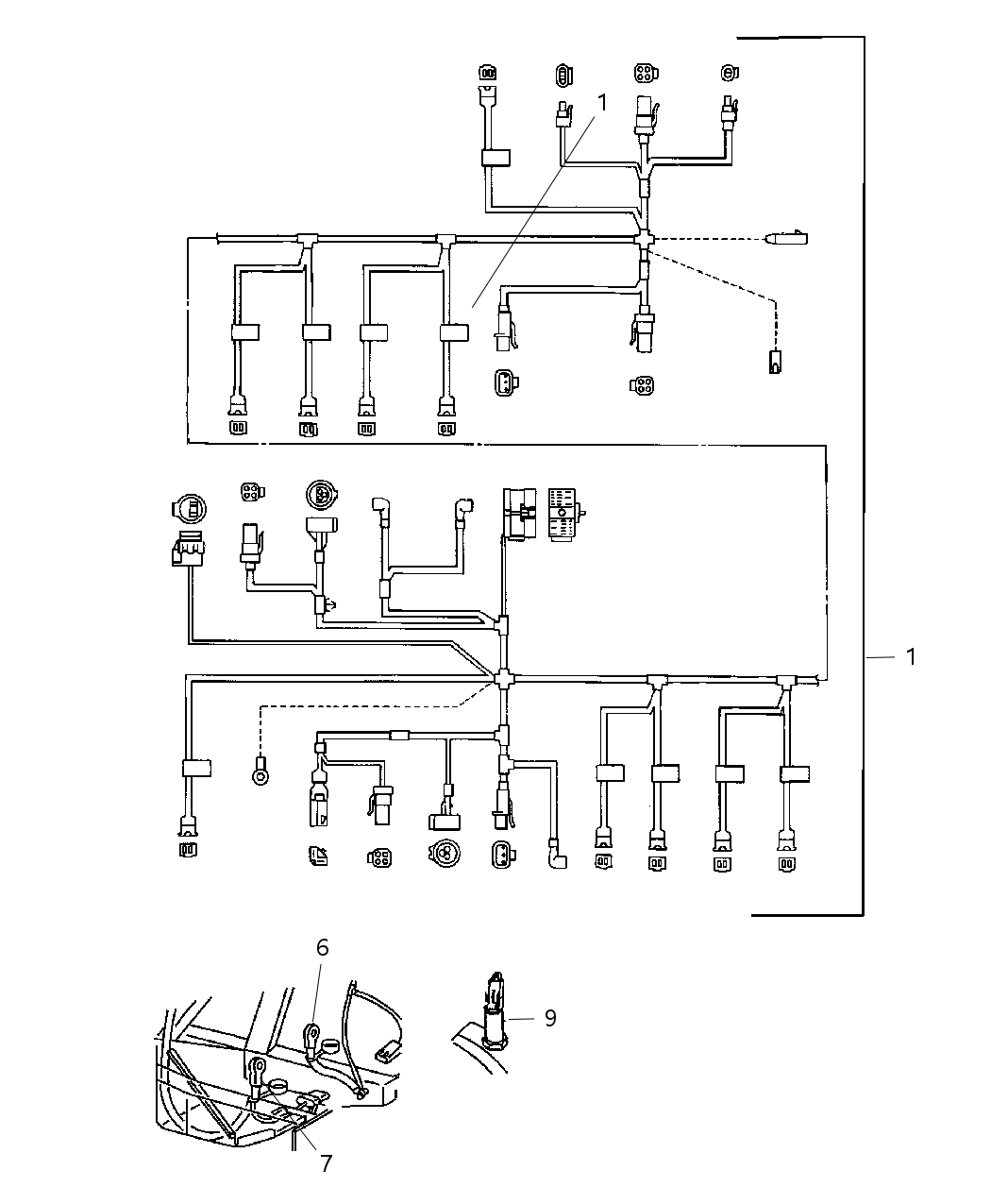 Mopar 4848344AB Bracket Wiring Harness 4848344AB Mopar Bracket Wiring Harness