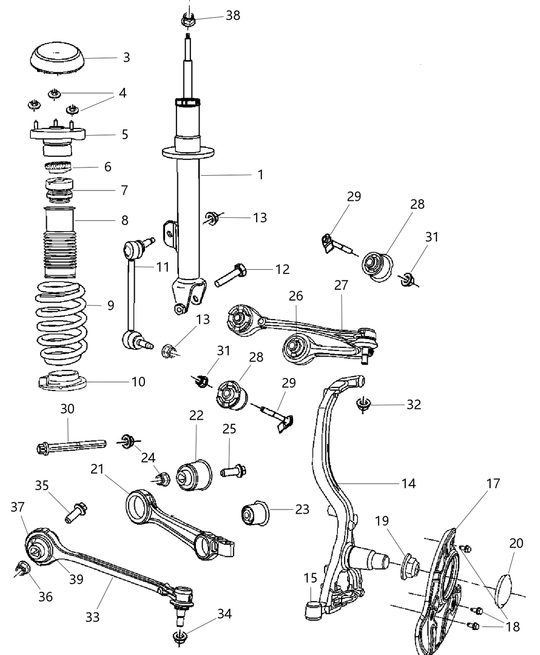 Mopar 2AMST012AA Loaded Strut Suspension Loaded Strut Kit