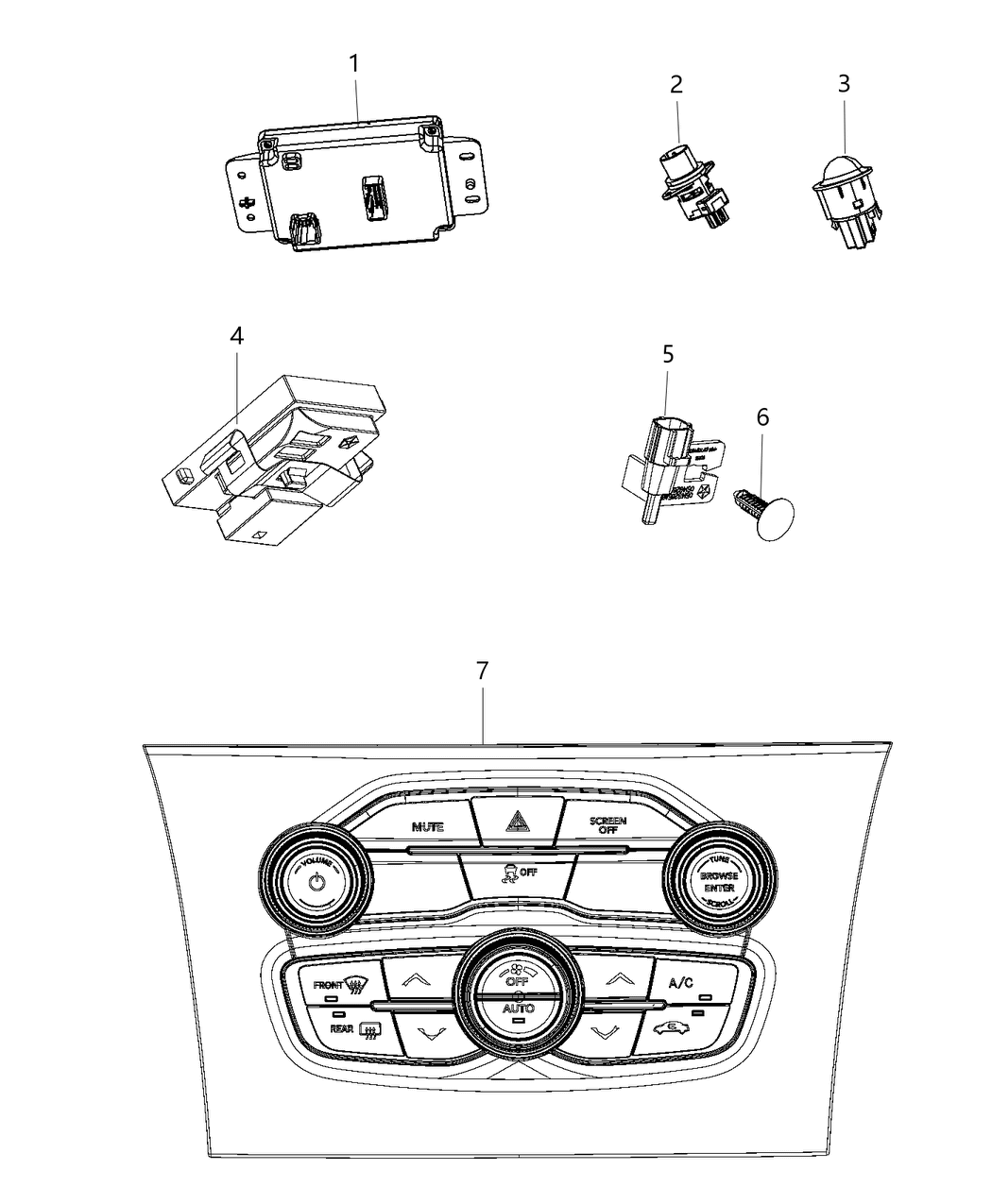 Mopar 56054893AD Center Stack Vehicle Feature Controls