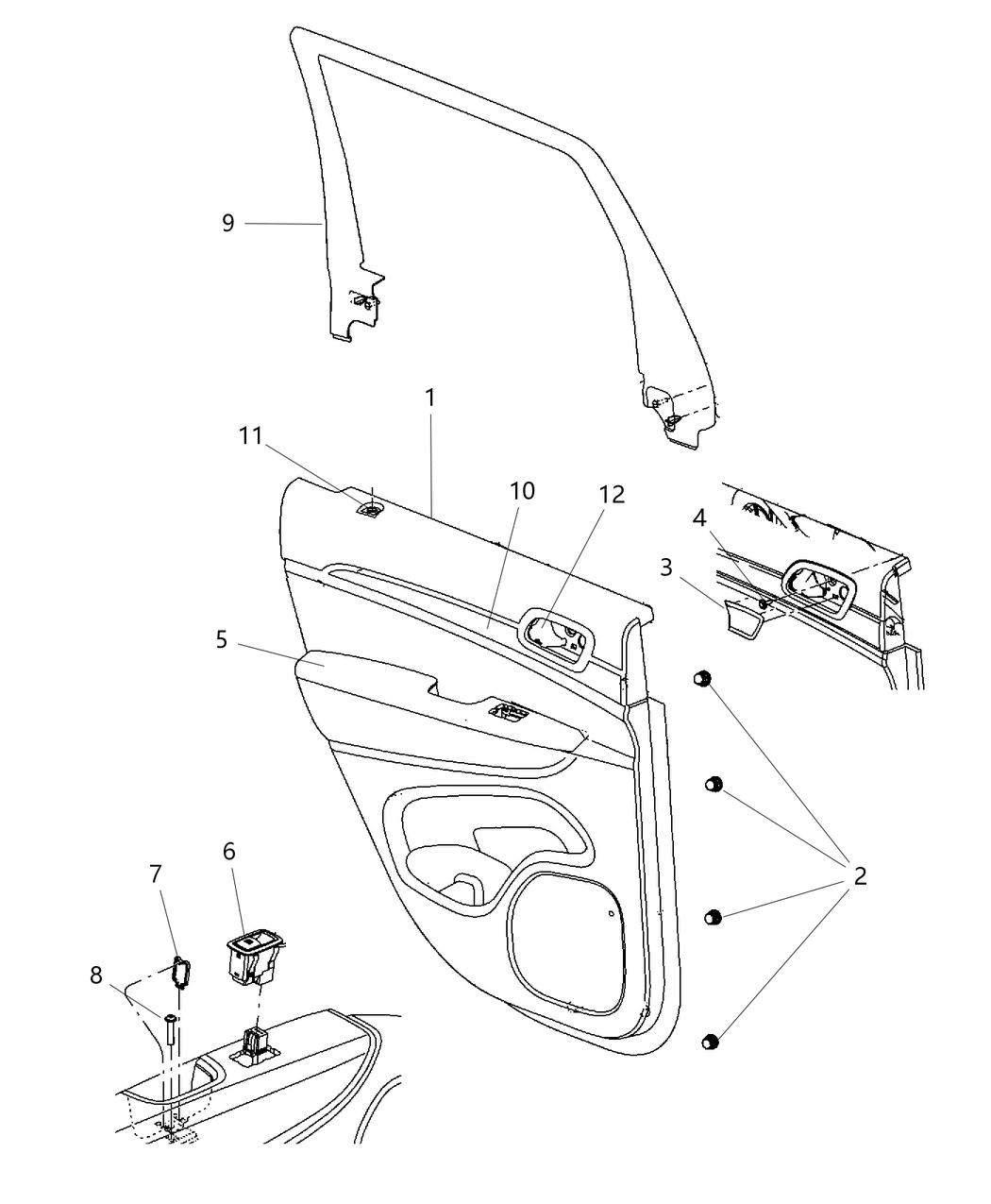 Mopar 5PS38HL1AA Applique Rear Door Mopar 5PS38HL1AA Applique Rear Door