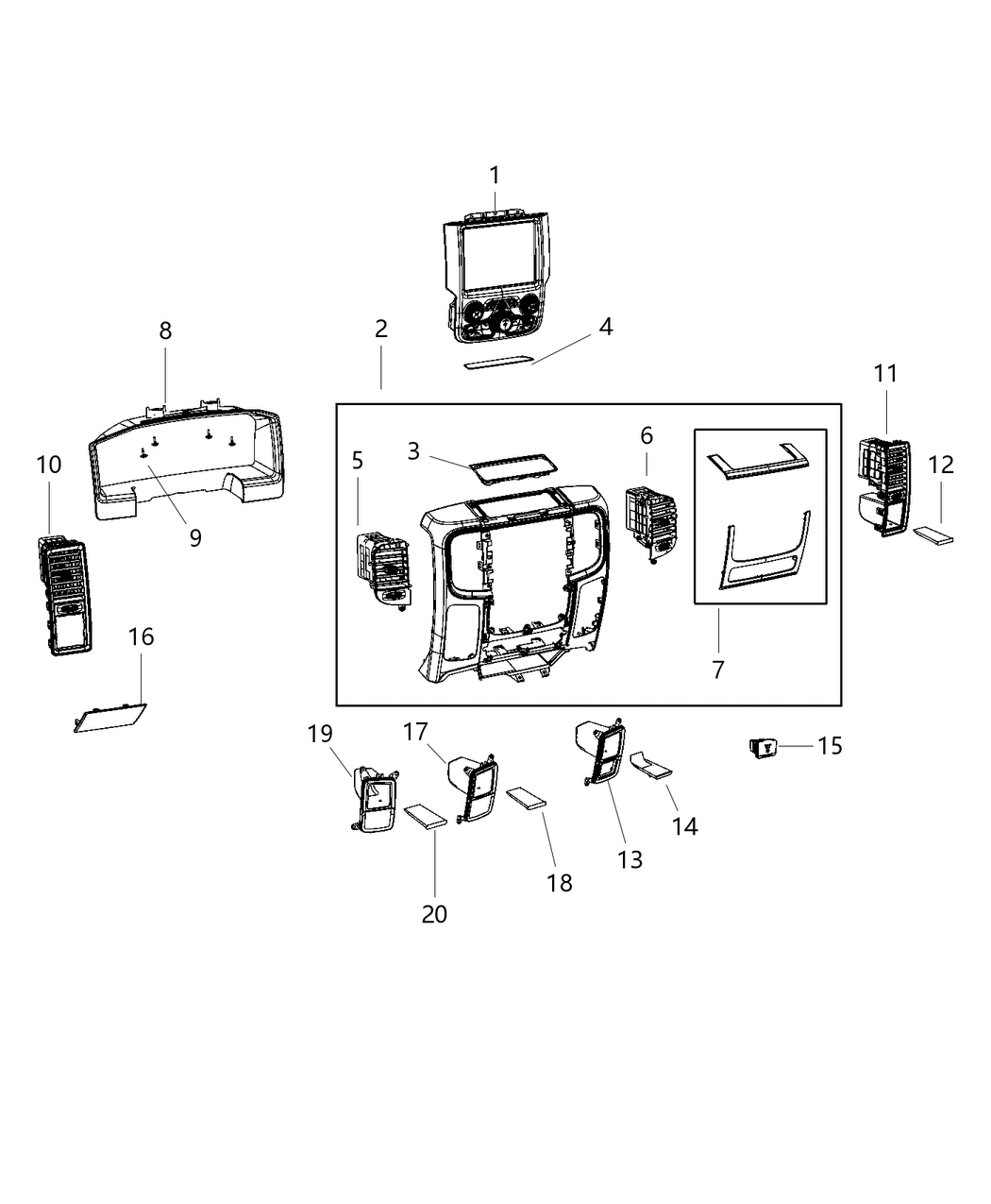 Mopar 1WQ39TX7AA Mat Instrument Panel