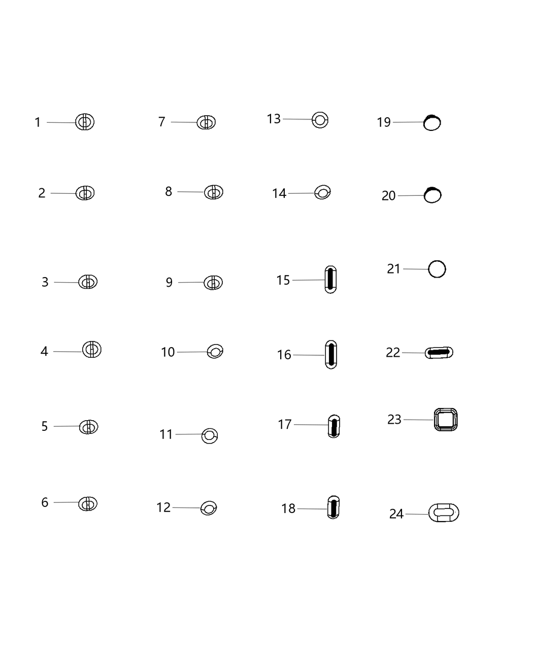 Mopar 68091864AA Plug Rubber 16.3X22.4Mm