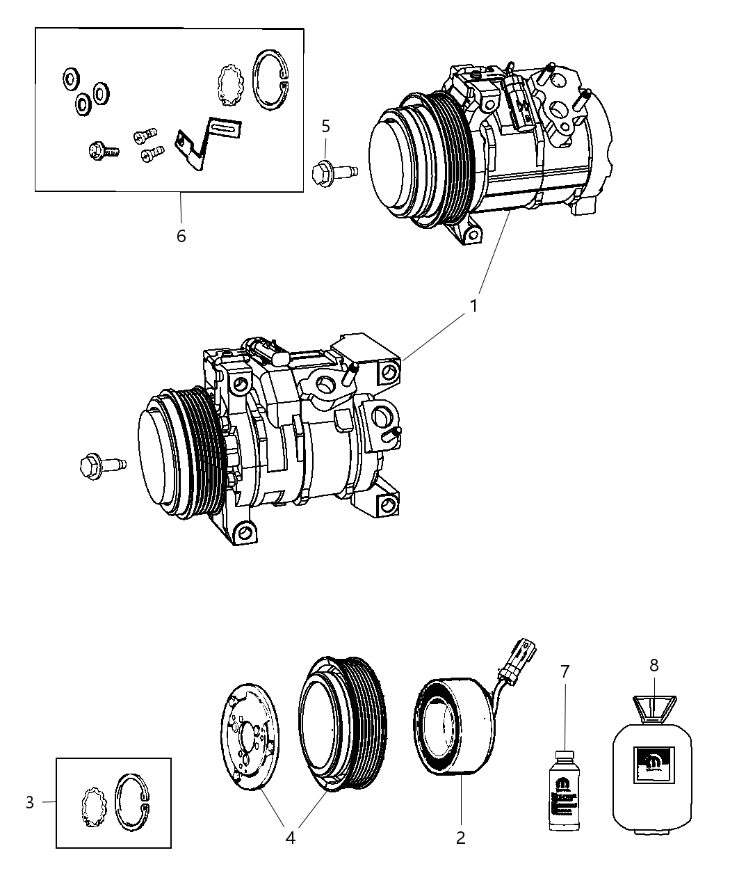 Mopar 2AMA11104A Compressor A/C