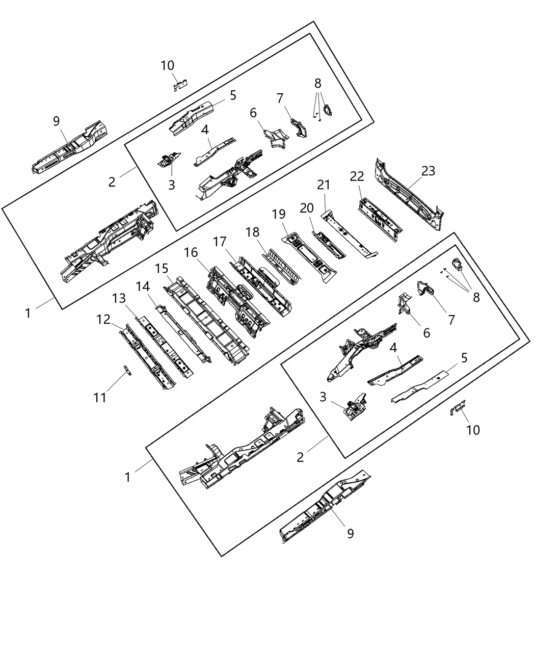 Mopar 68323906AA Bulkhead Rear Frame Rail Mopar 68323906AA Bulkhead Rear Frame Rail