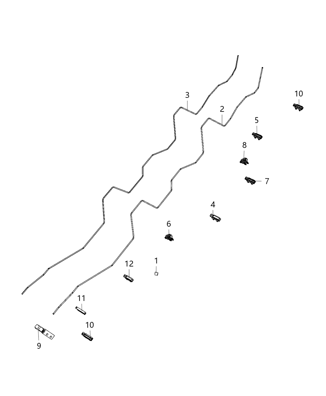 Mopar 68321386AA Clip 4 Way Fuel & Brake Tube