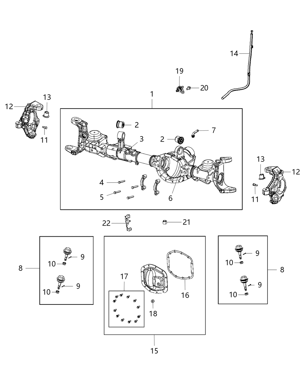 Mopar 68463496AA Housing Axle