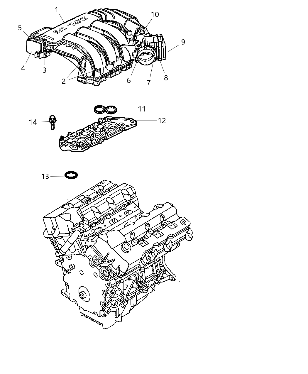Mopar 4591983AA Plenum Intake Manifold