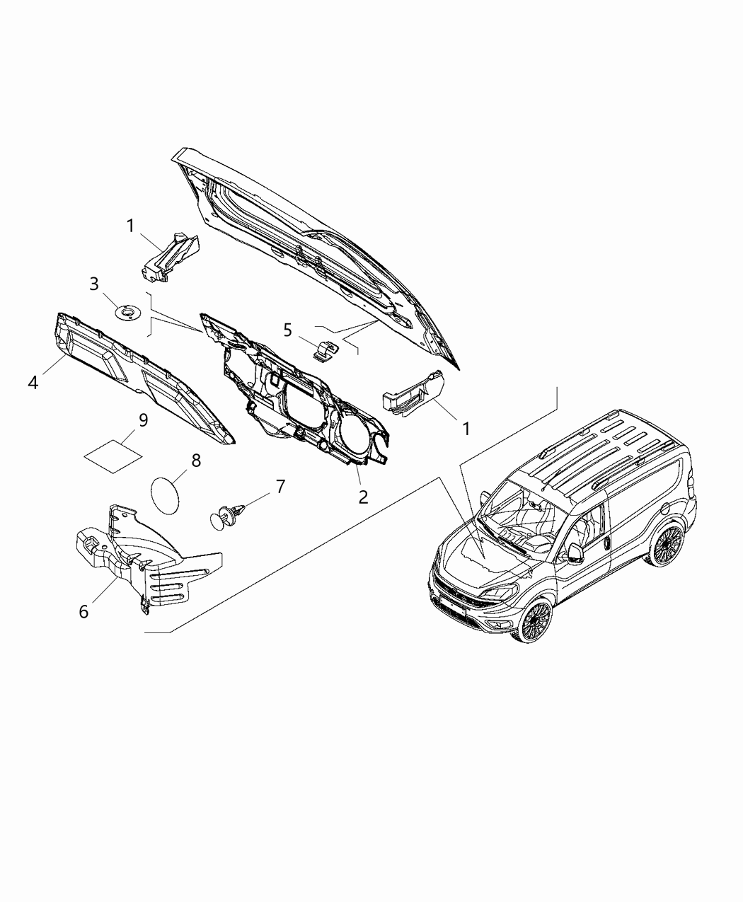 Mopar 68266826AA Baffle Air Inlet Mopar 68266826AA Baffle Air Inlet