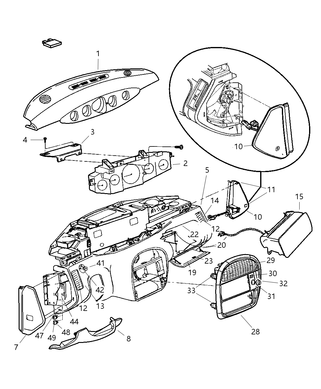 Mopar PF24LAZ Housing Instrument Panel Spot Cooler Mopar PF24LAZ Housing Instrument Panel Spot Cooler