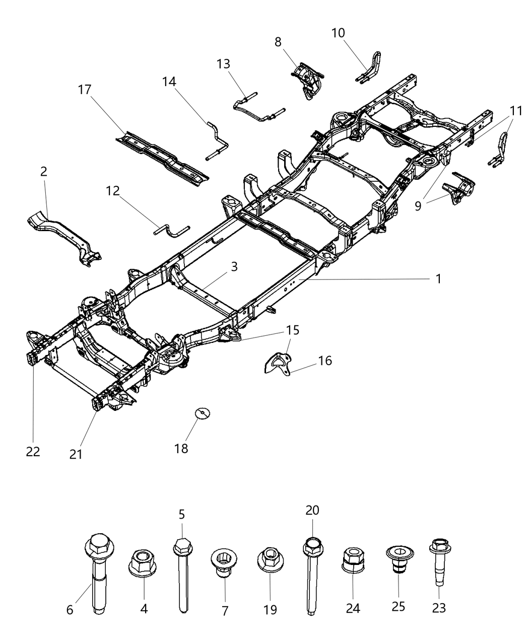 Mopar 68089518AG Frame Assembly Chassis