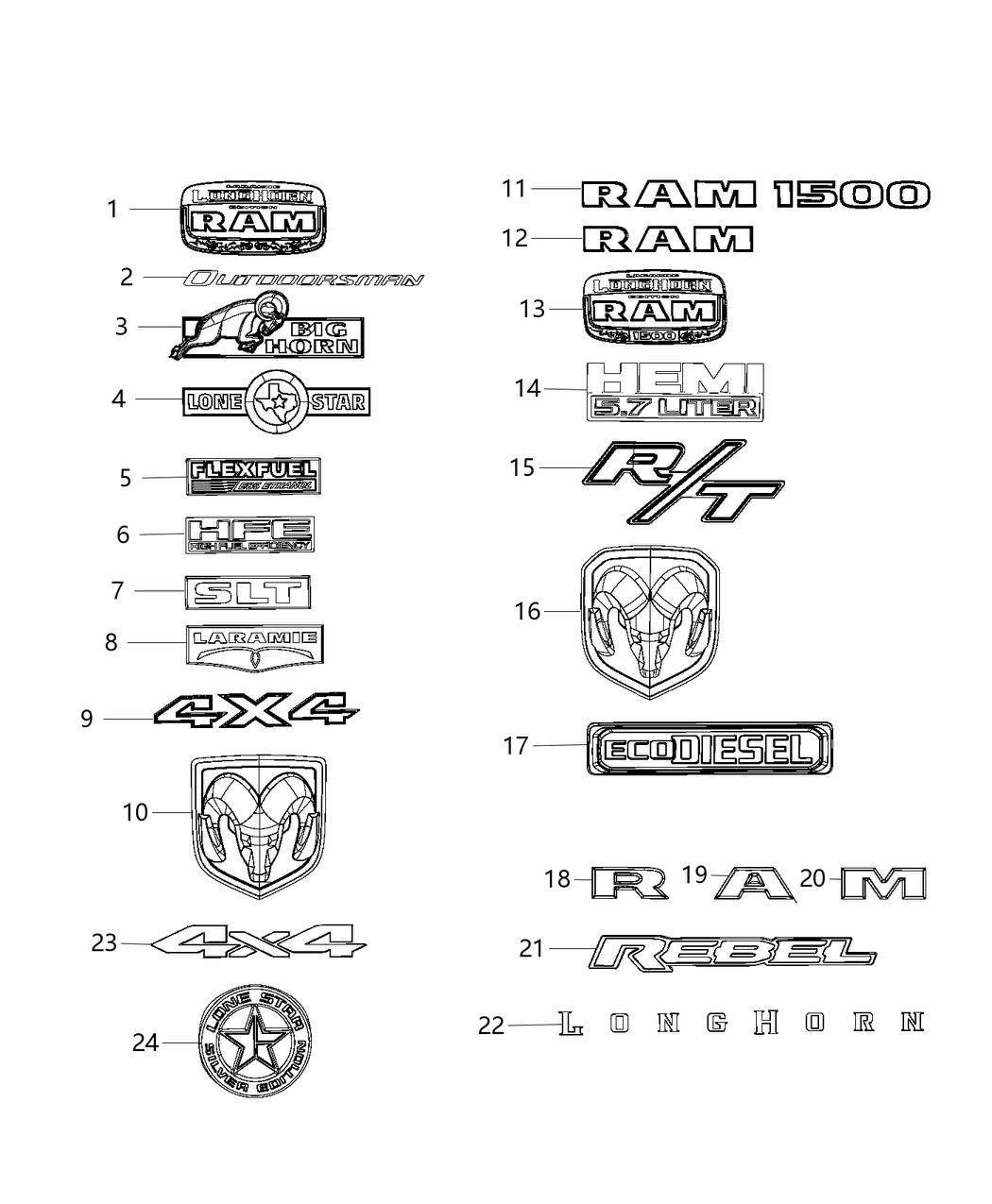 Mopar 68365887AA Nameplate Front Fender Hemispherical 5.7 Liter