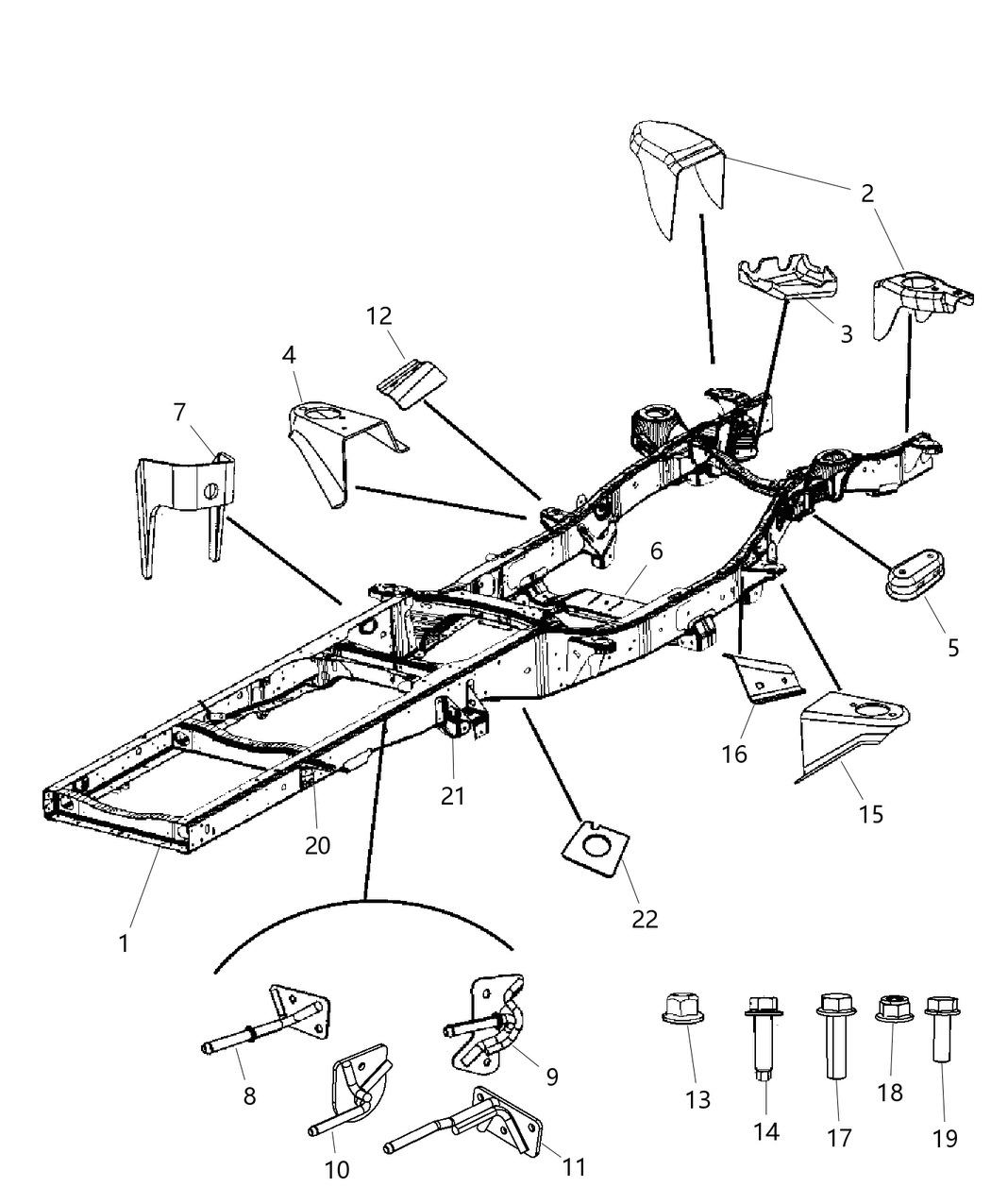 Mopar 68249071AC Frame Assembly Chassis 68249071AC Mopar Frame Assembly Chassis
