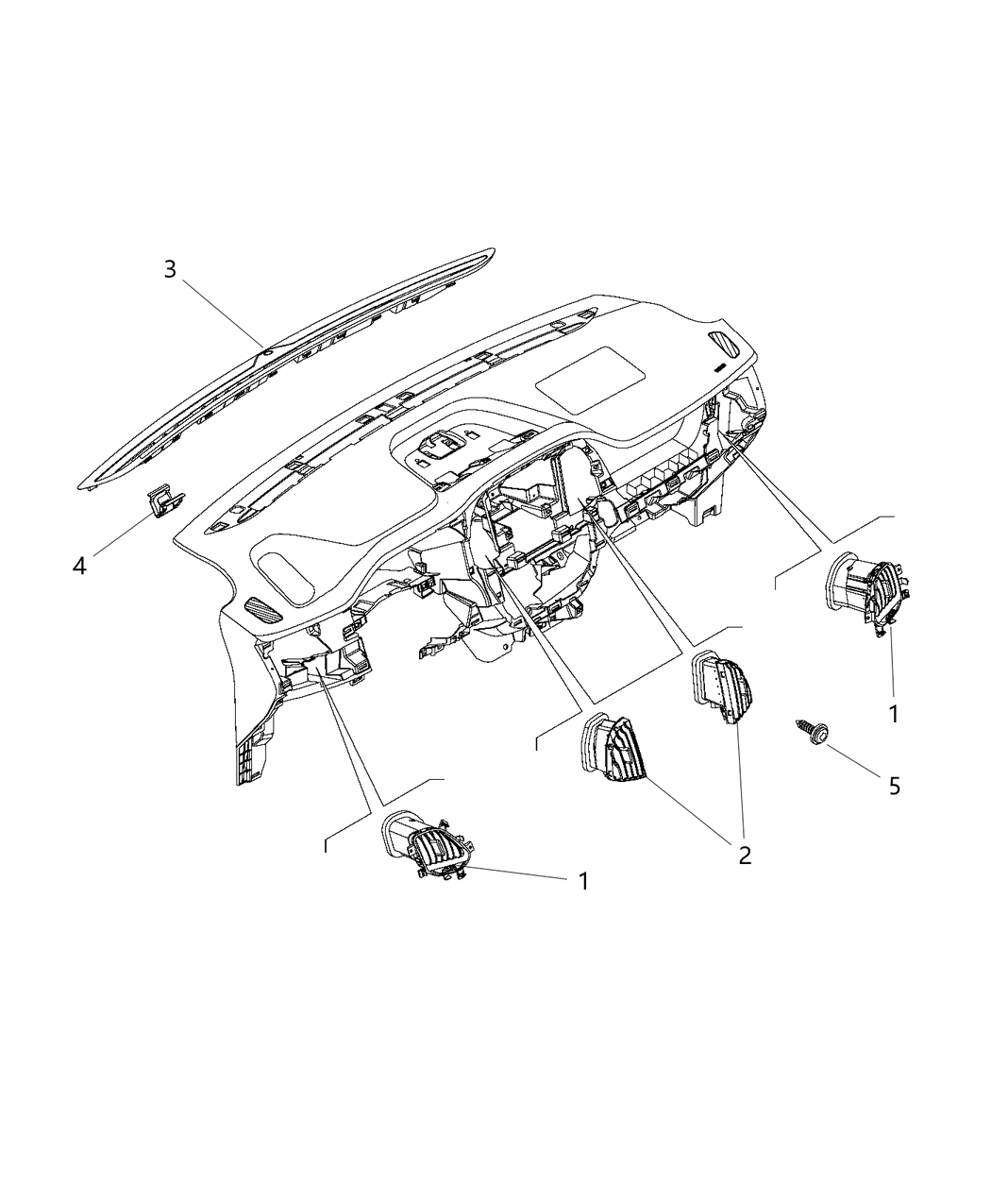 Mopar 6NQ08LXHAA Outlet A/C & Heater Inner 6NQ08LXHAA Mopar Outlet A/C & Heater Inner
