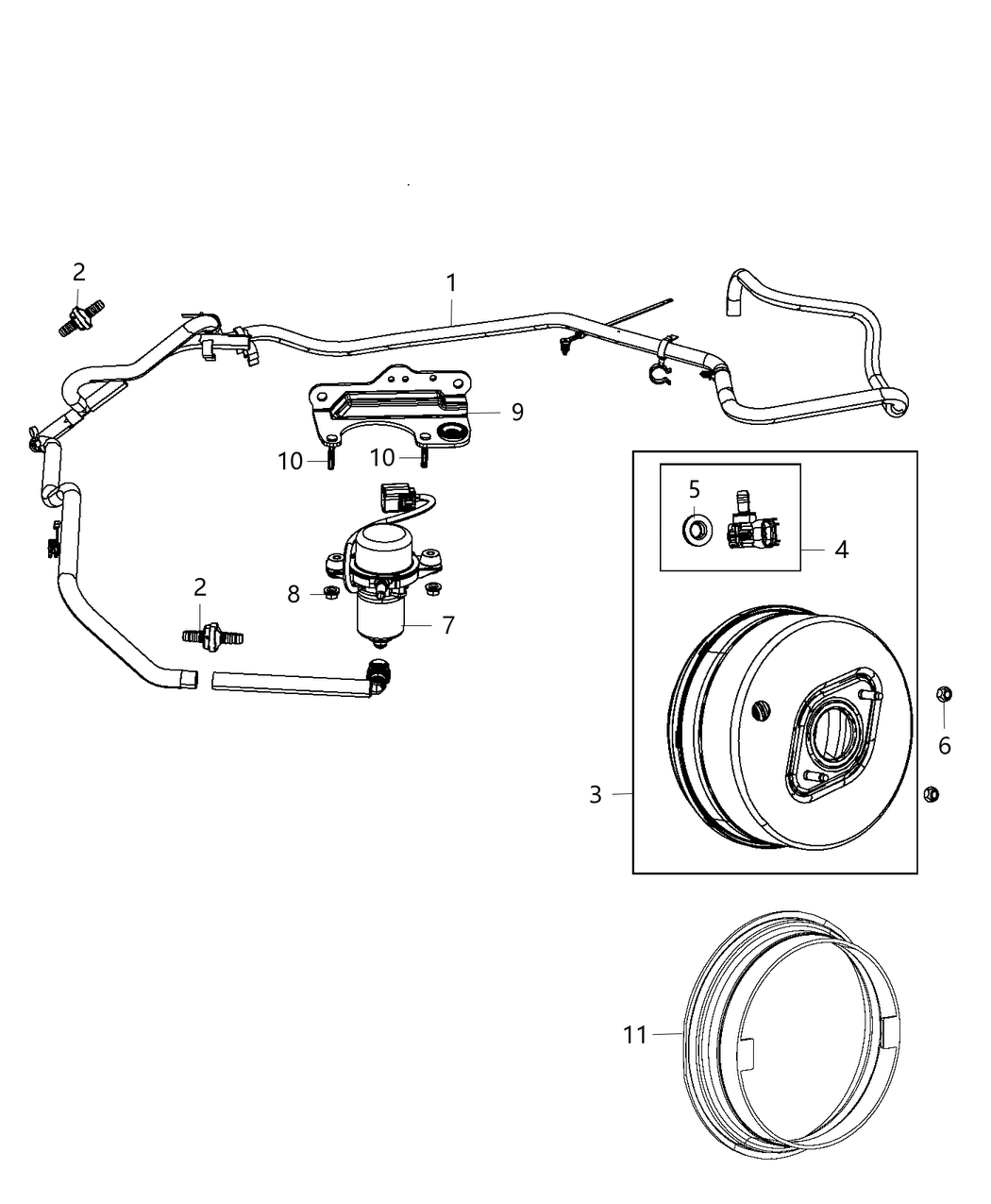 Mopar 4581971AD Hose Brake Booster Vacuum
