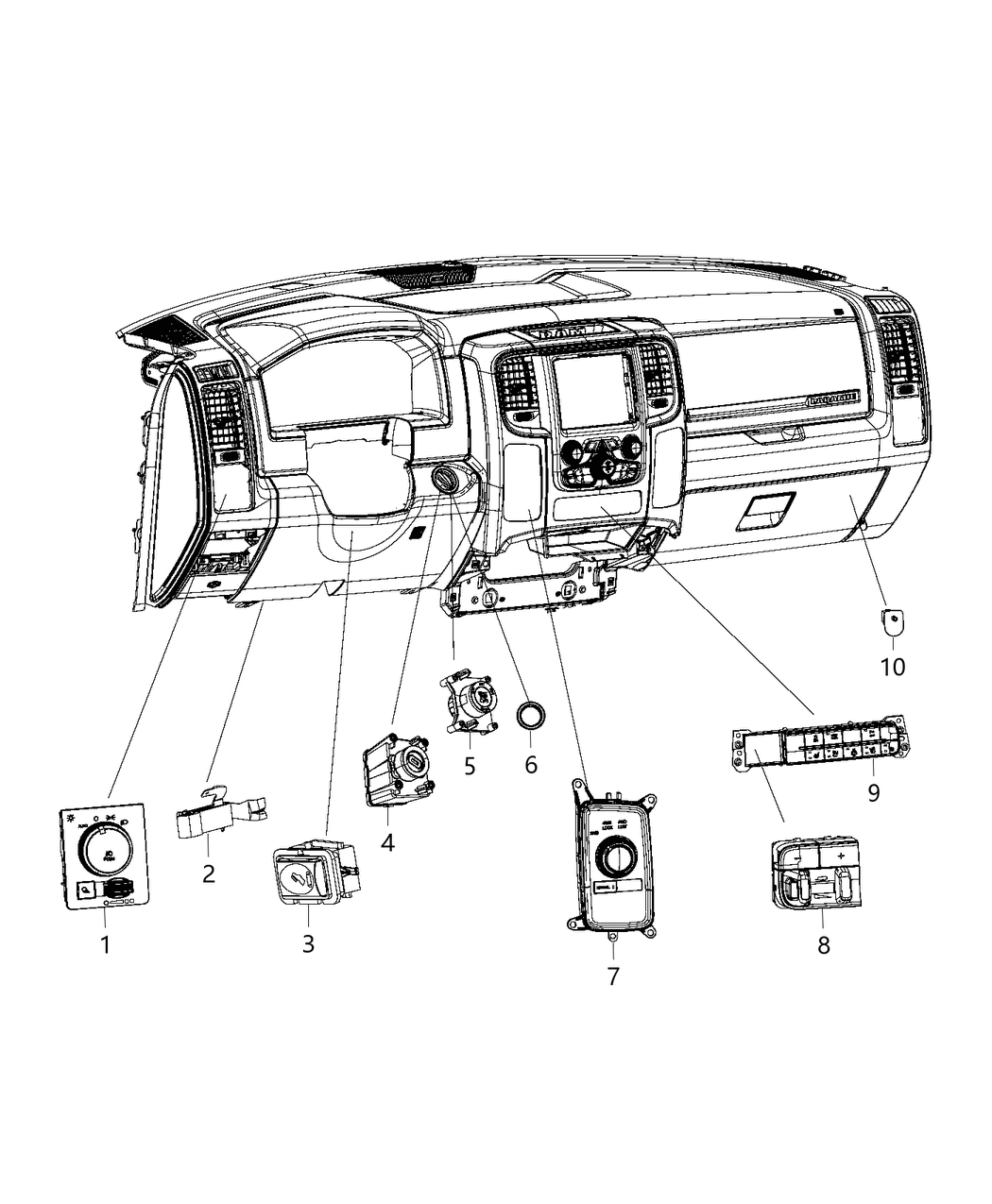 Mopar 68241382AA Switch Instrument Panel