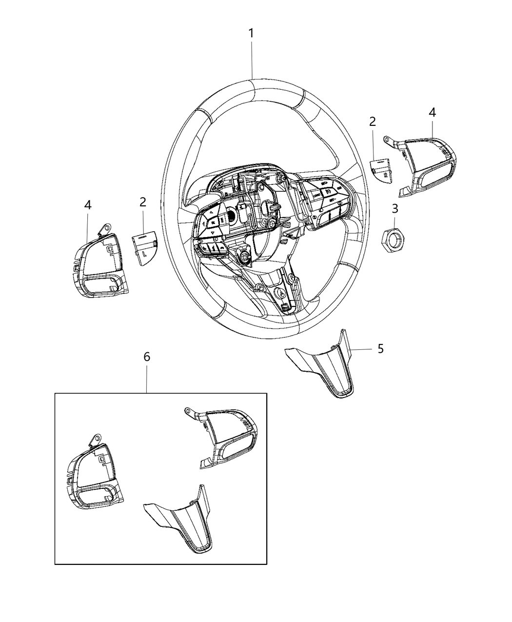Mopar 6VE13PD2AA Wheel Steering 6VE13PD2AA Mopar Wheel Steering