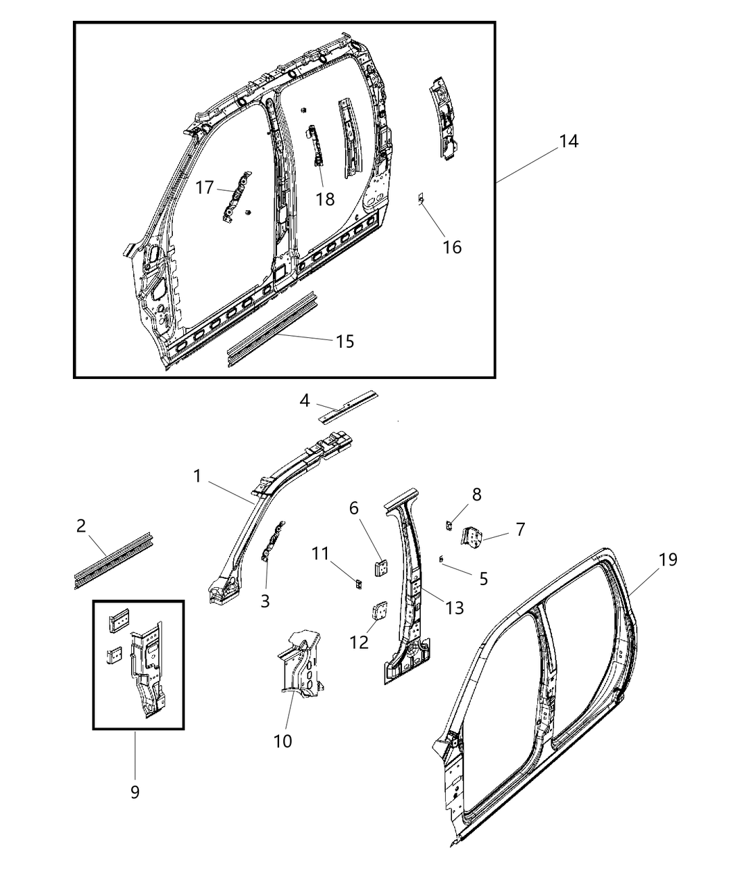 Mopar 55112439AD Baffle C Pillar