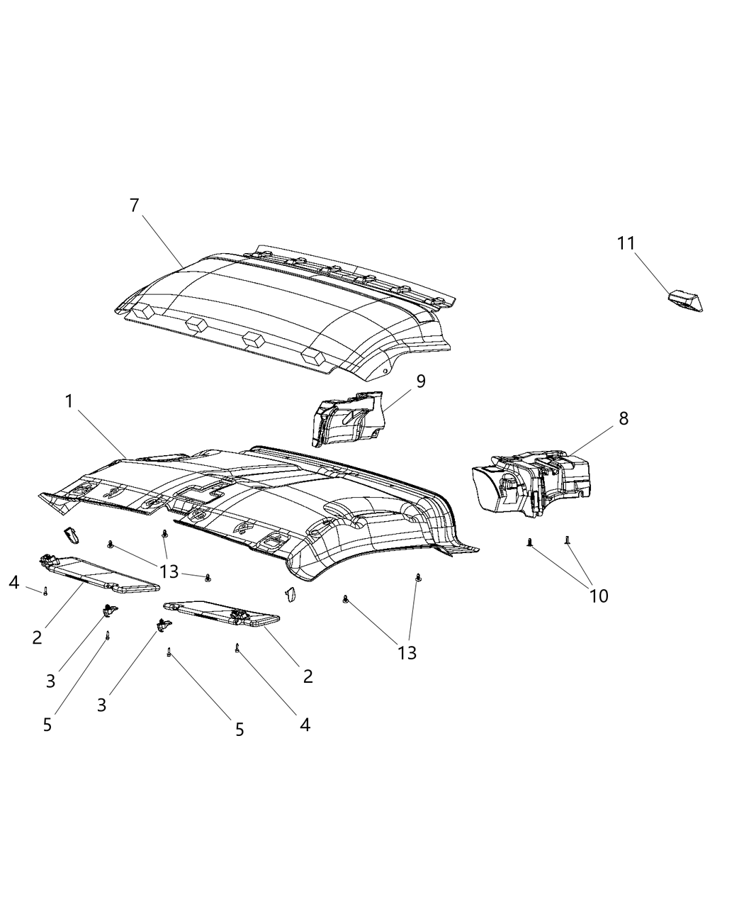 Mopar 1YA97LWRAD Headliner 1YA97LWRAD Mopar Headliner