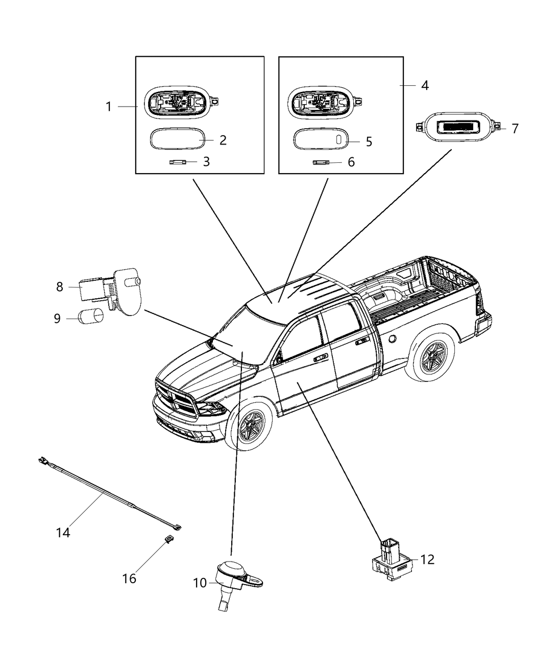 Mopar 68203611AA Wiring Ambient Light Engine with LED for Door Handle