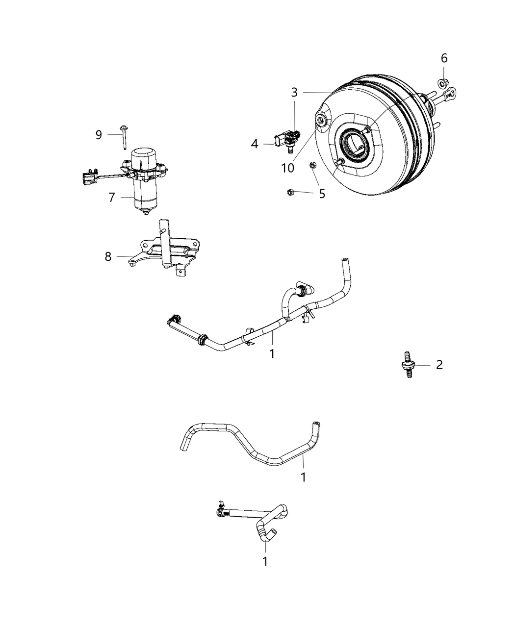 Mopar 4581533AC Hose Brake Booster Vacuum